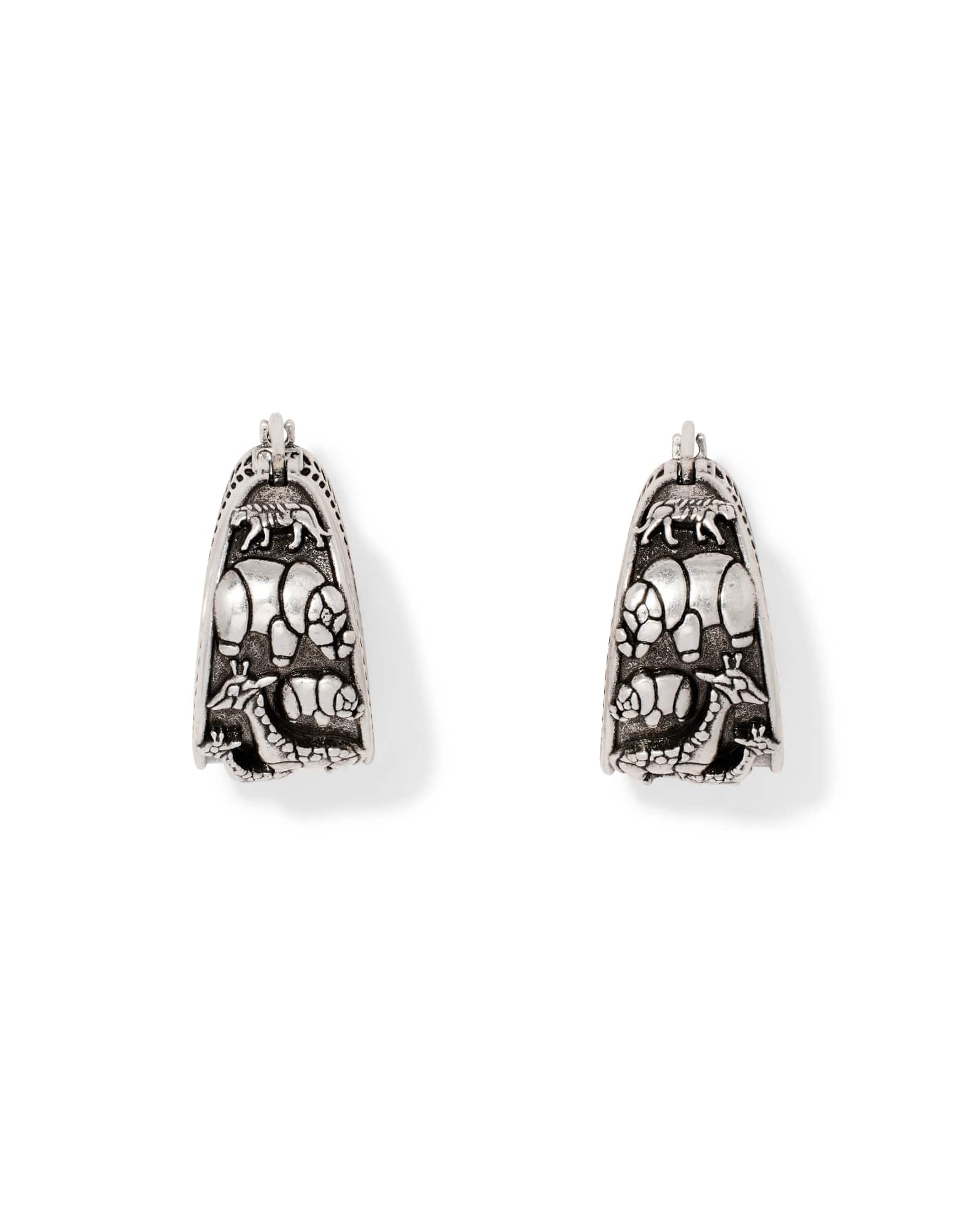 Raina Vintage Silver Hoop Earrings