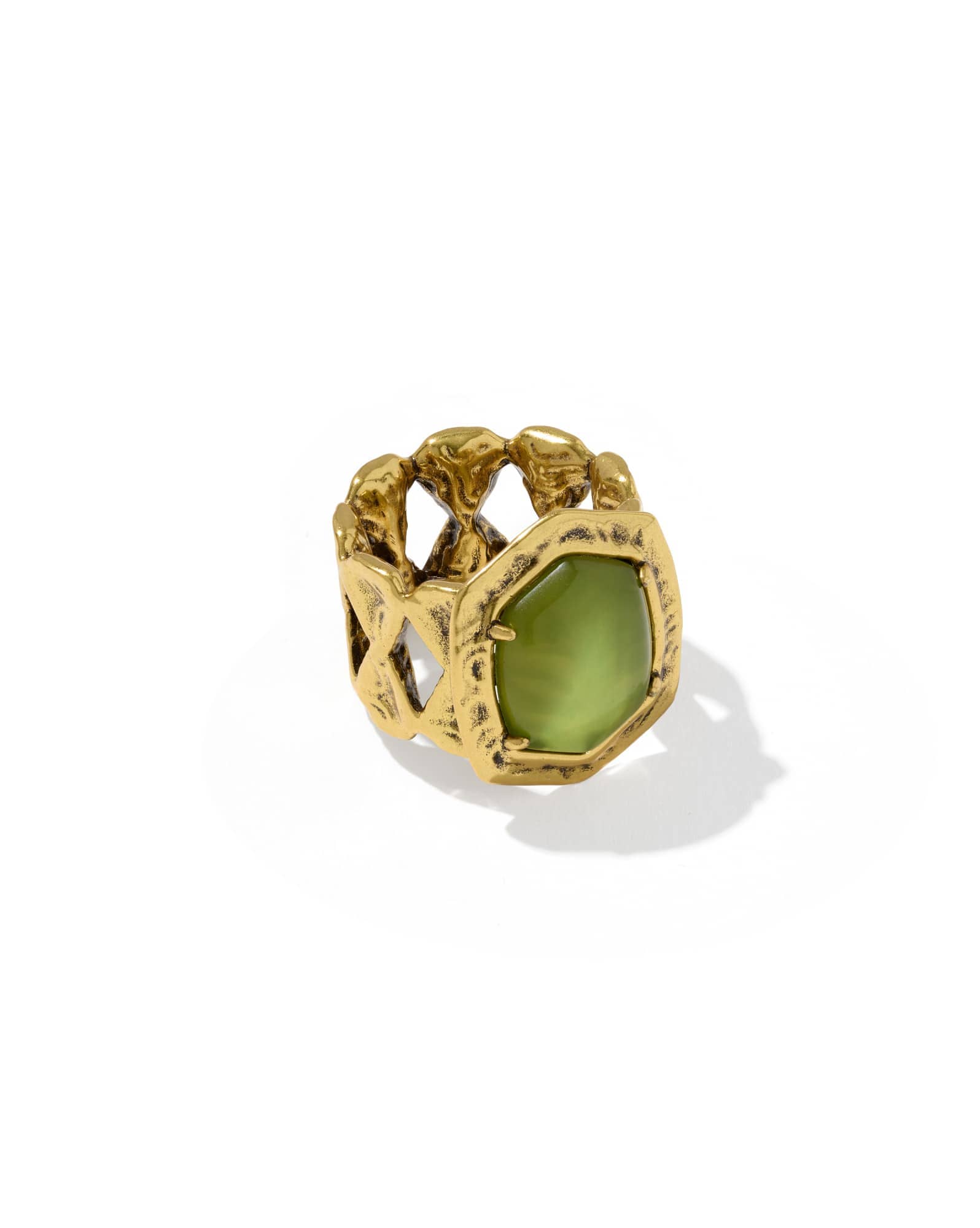 Tiger Striped Daphne Vintage Gold Cocktail Ring