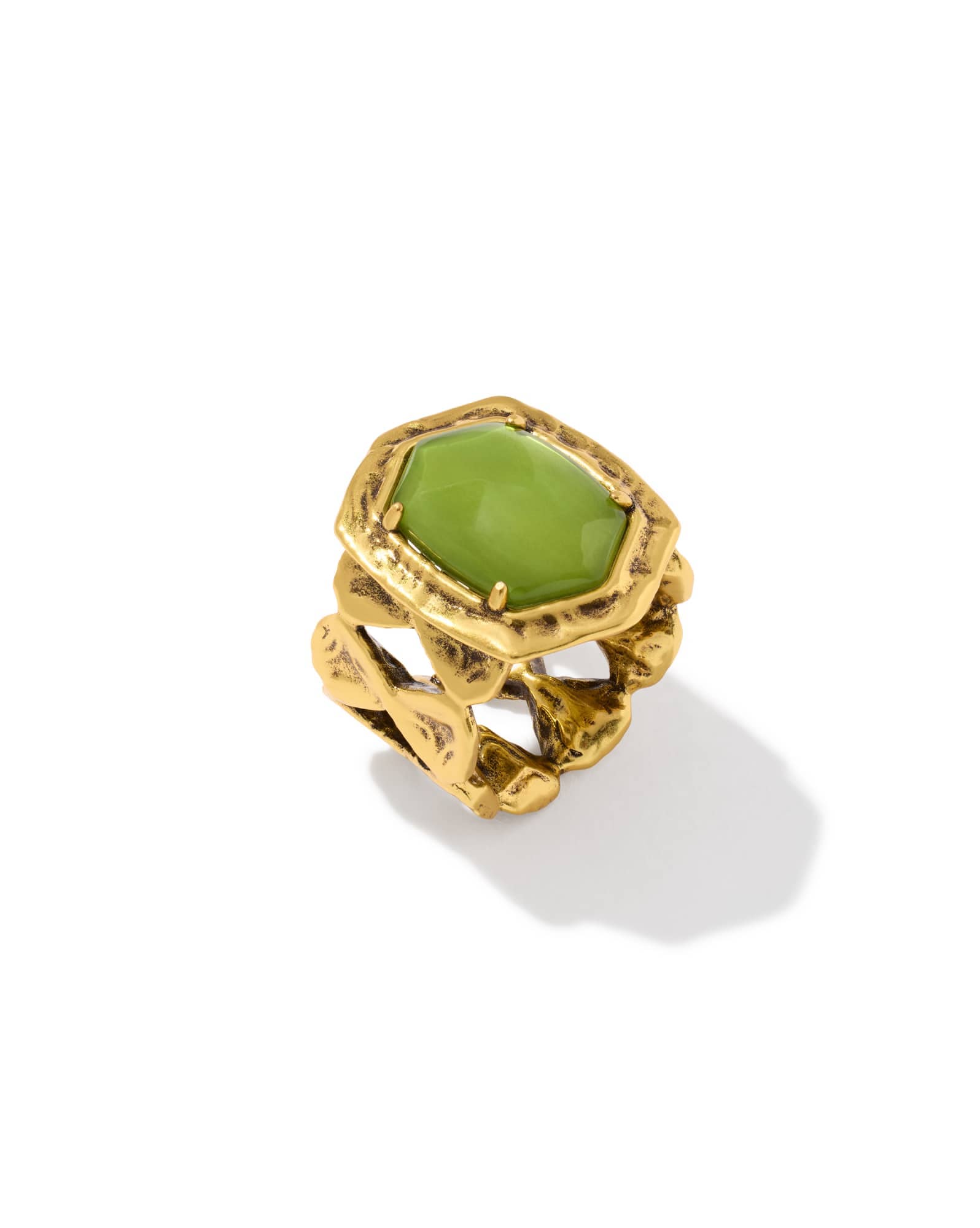 Tiger Striped Daphne Vintage Gold Cocktail Ring