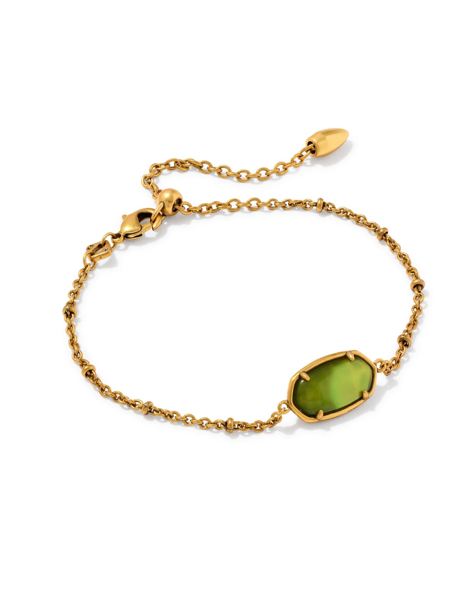 Tiger Striped Elaina Vintage Gold Delicate Chain Bracelet