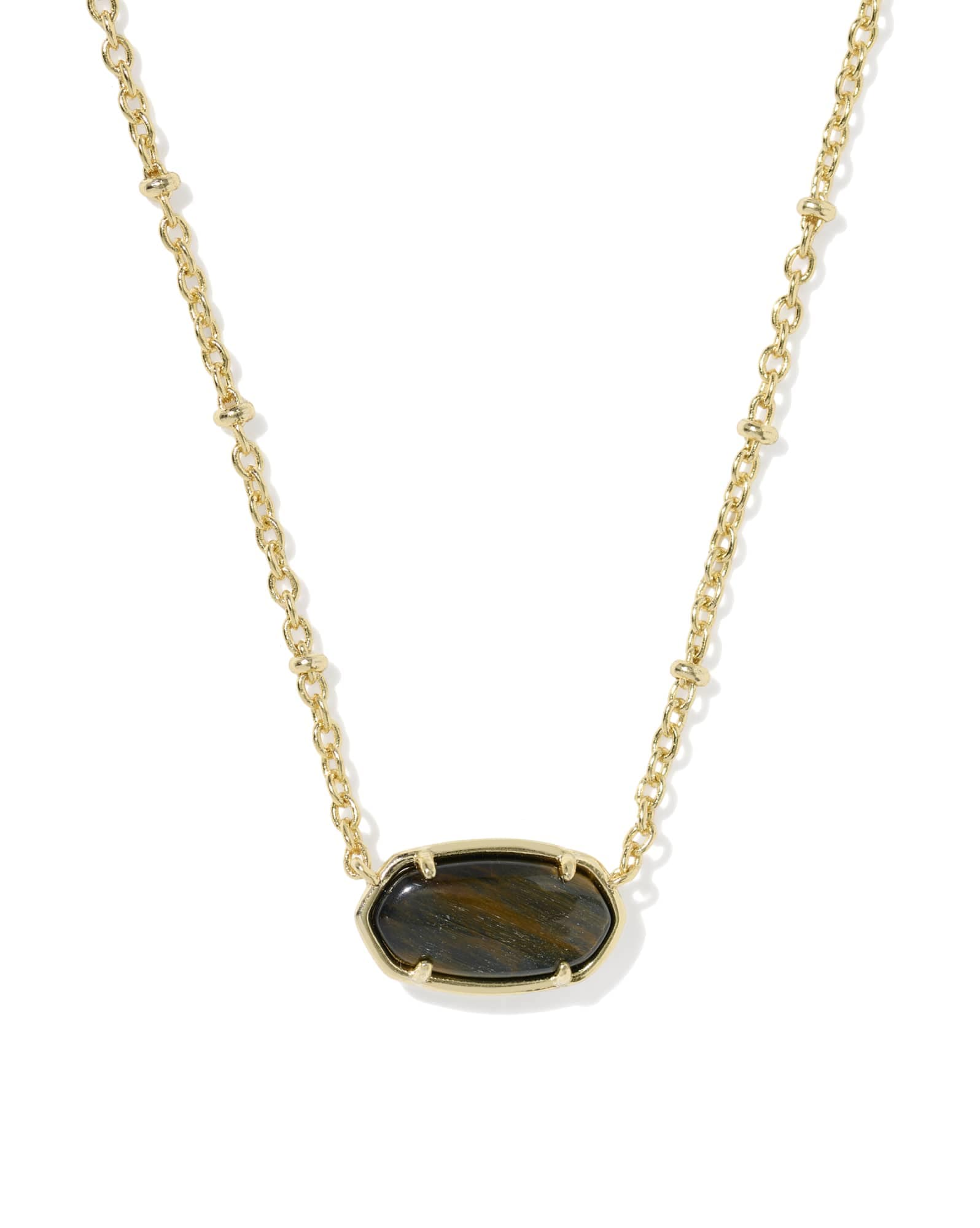 Tiger Striped Elisa Gold Short Pendant Necklace