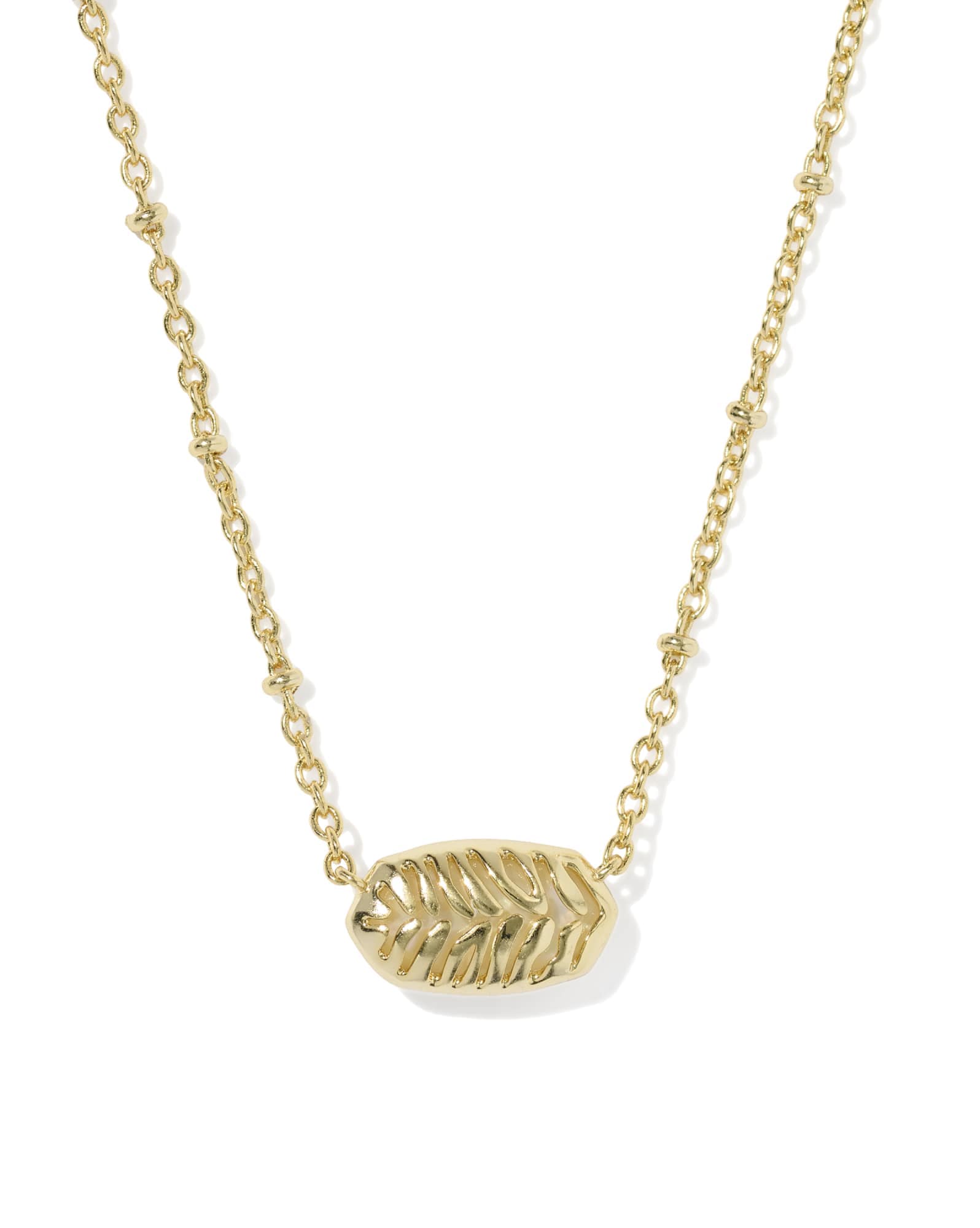 Tiger Striped Elisa Gold Short Pendant Necklace