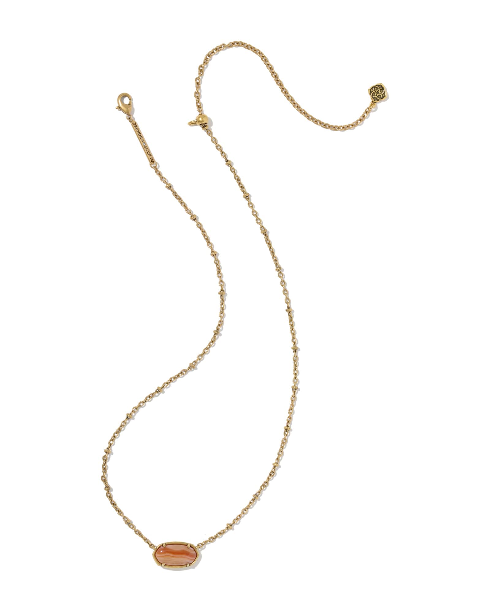 Tiger Striped Elisa Vintage Gold Short Pendant Necklace