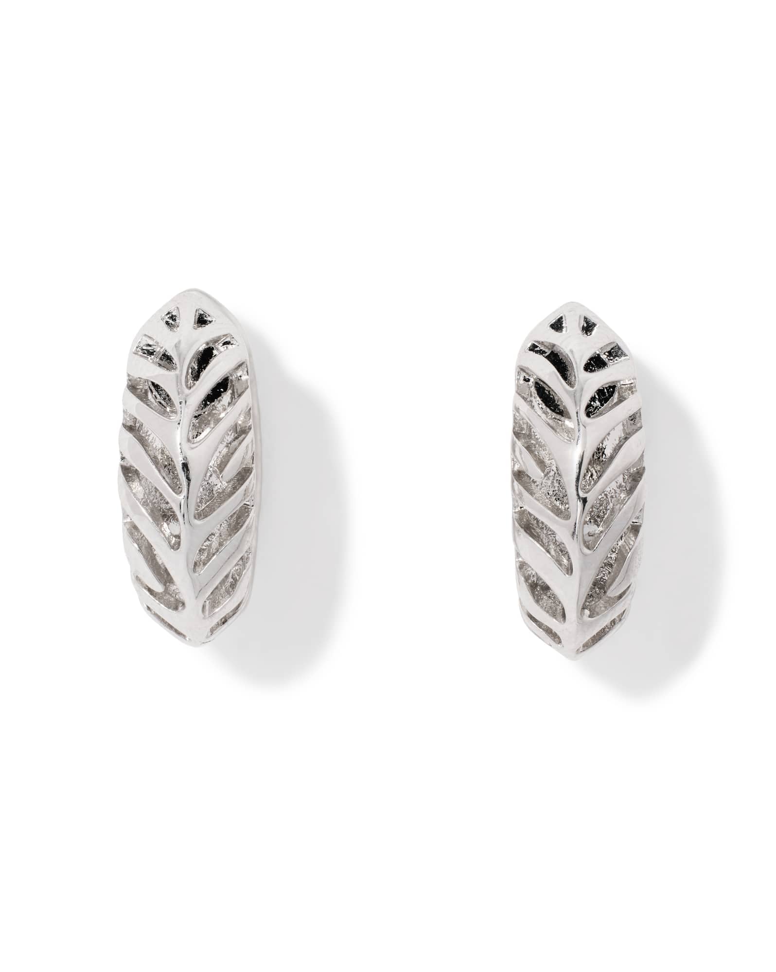 Tiger Striped Mikki Silver Huggie Earrings