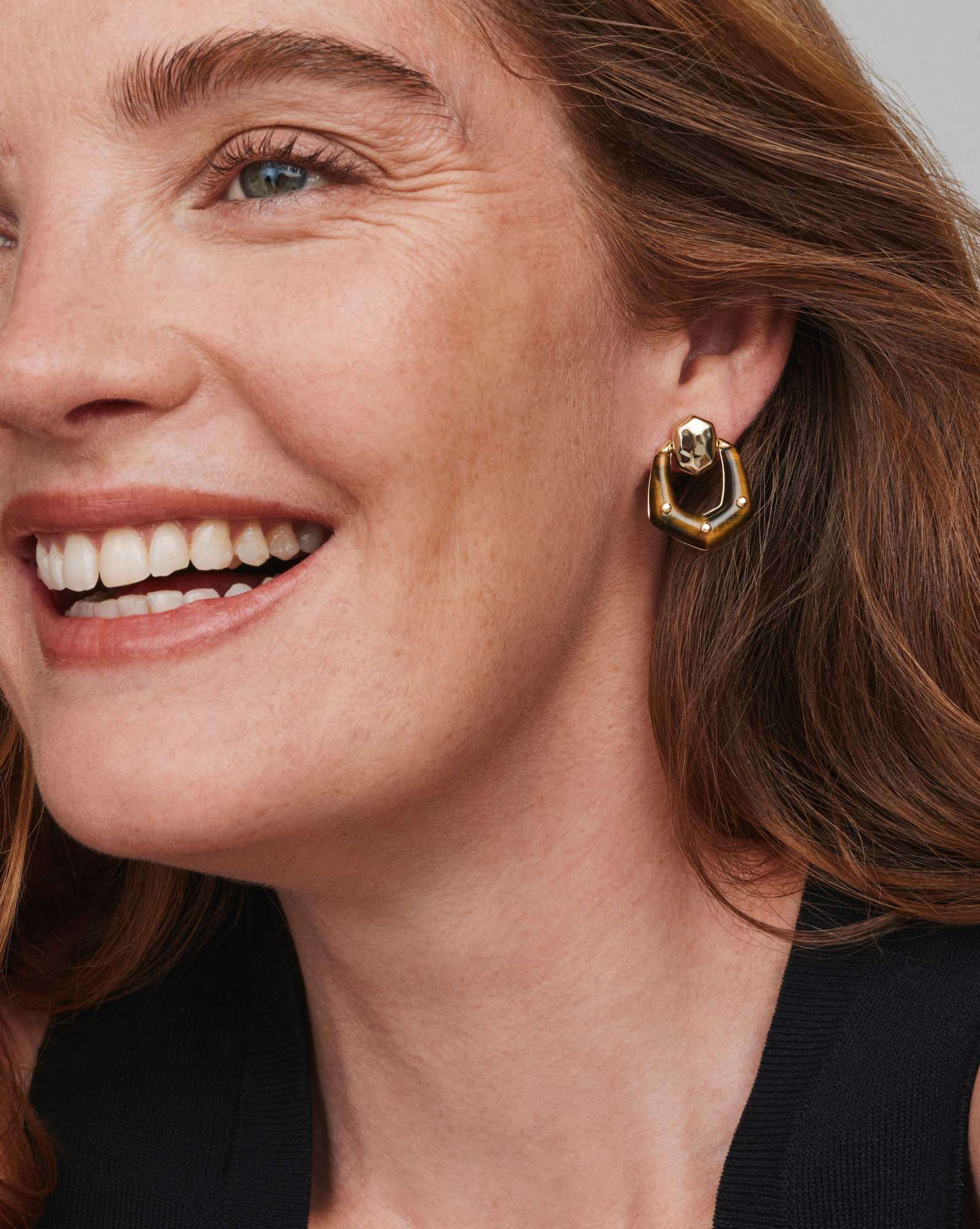Embry Gold Open Frame Earrings