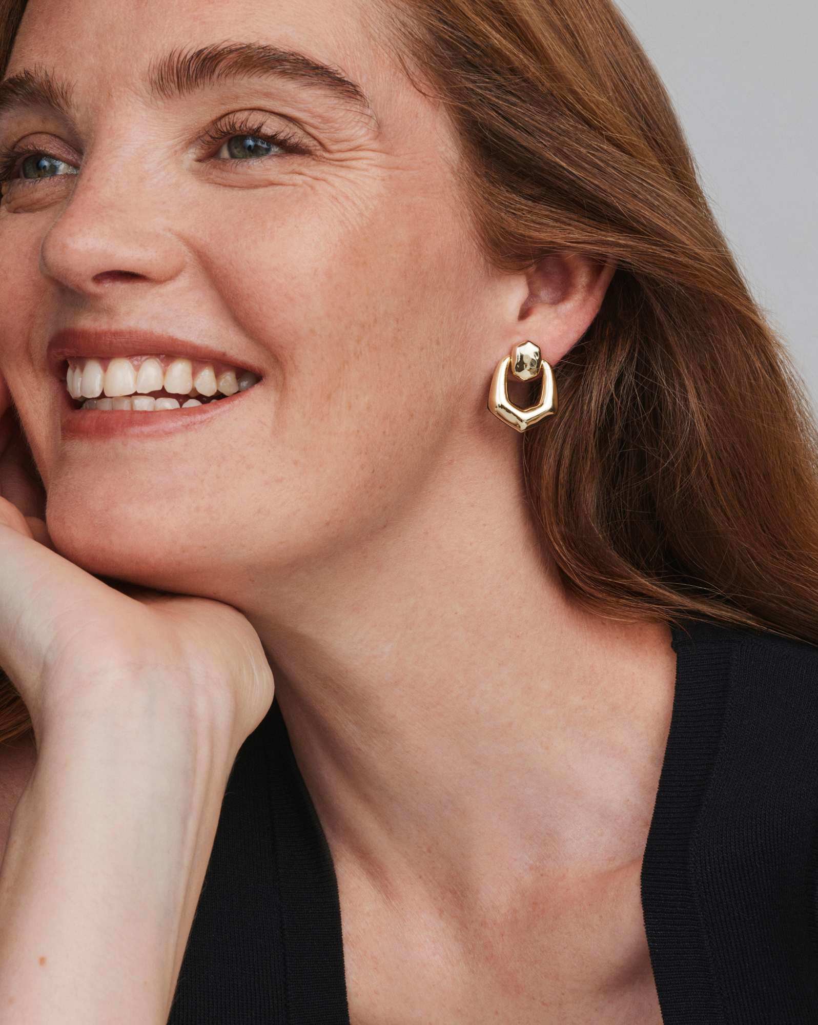 Embry Gold Open Frame Earrings