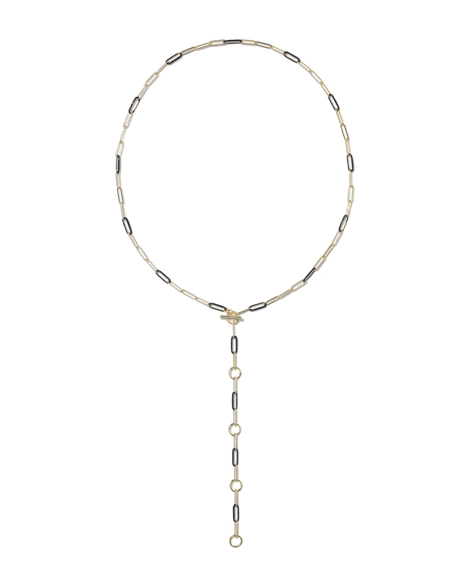 Courtney Gold Enamel Link and Chain Necklace