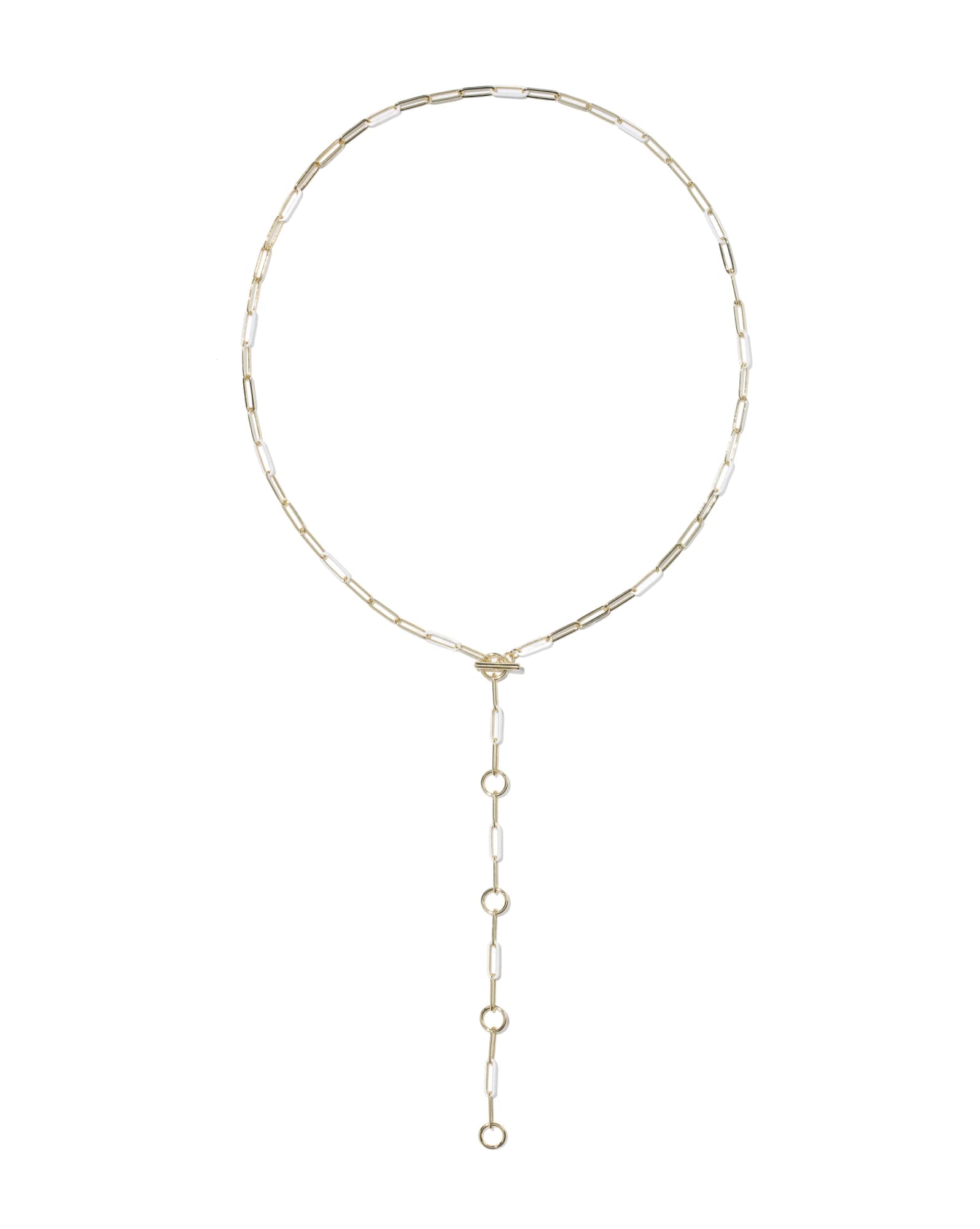 Courtney Gold Enamel Link and Chain Necklace