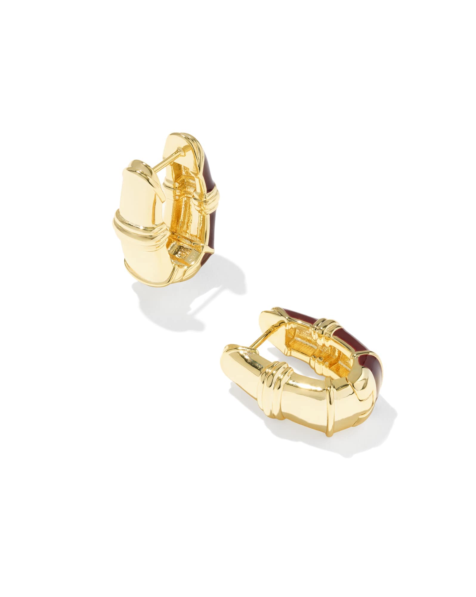 Courtney Gold Enamel Huggie Earrings
