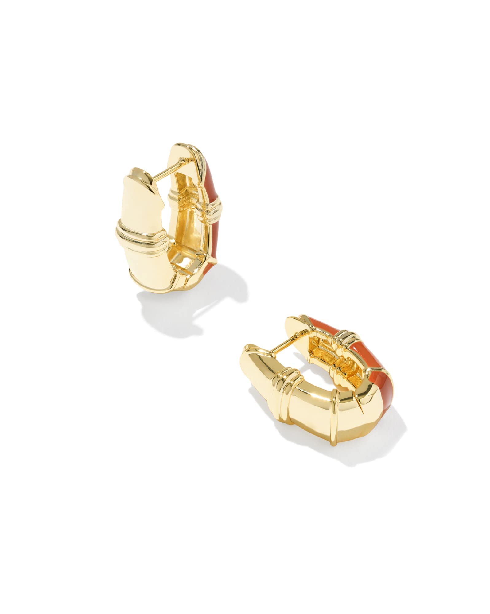 Courtney Gold Enamel Huggie Earrings