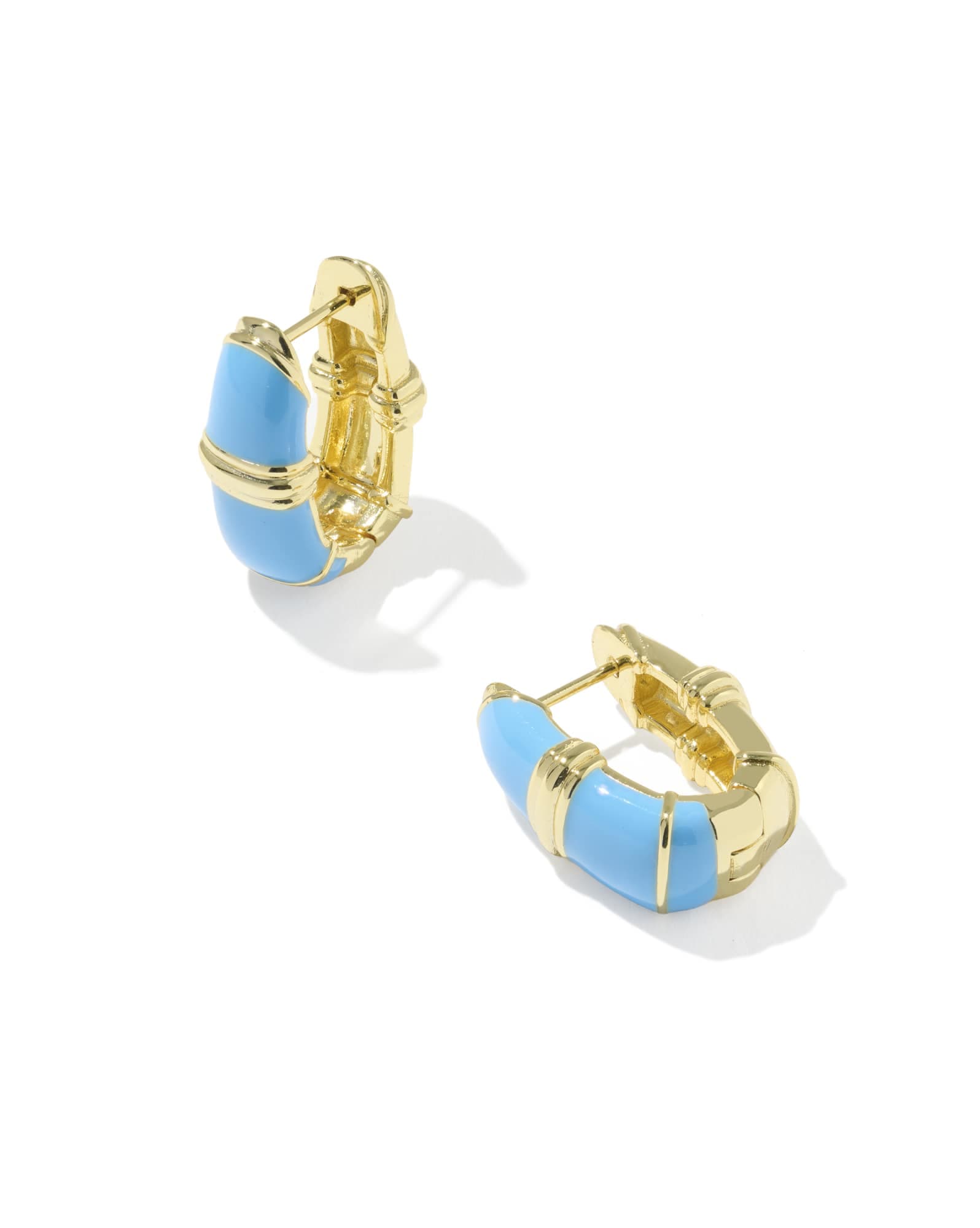 Courtney Gold Enamel Huggie Earrings