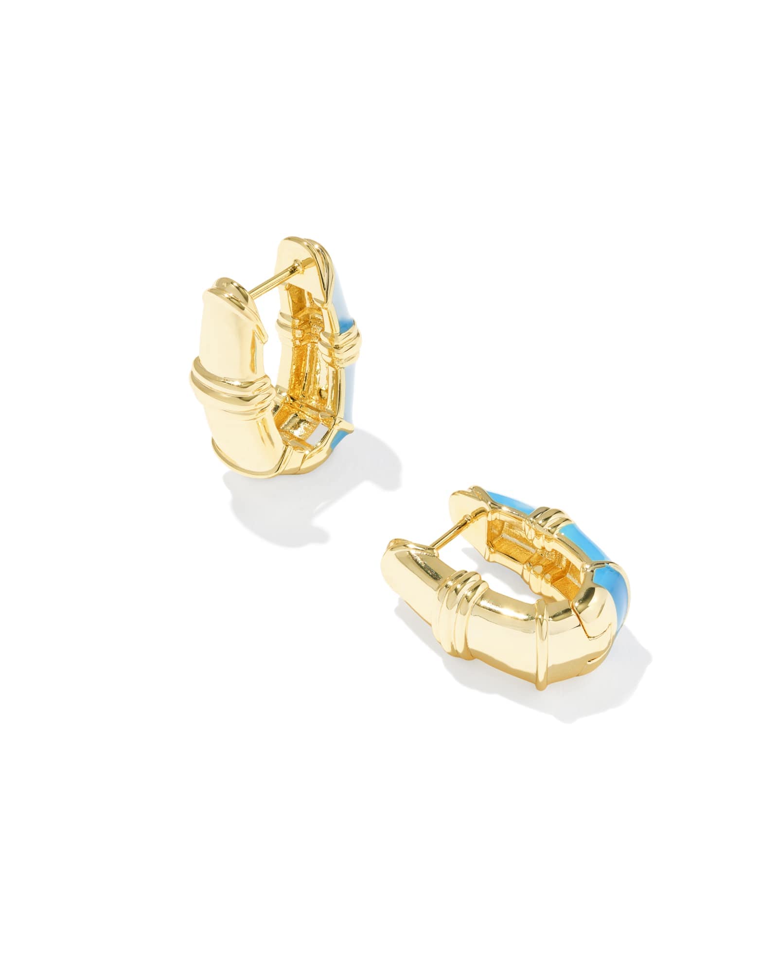 Courtney Gold Enamel Huggie Earrings