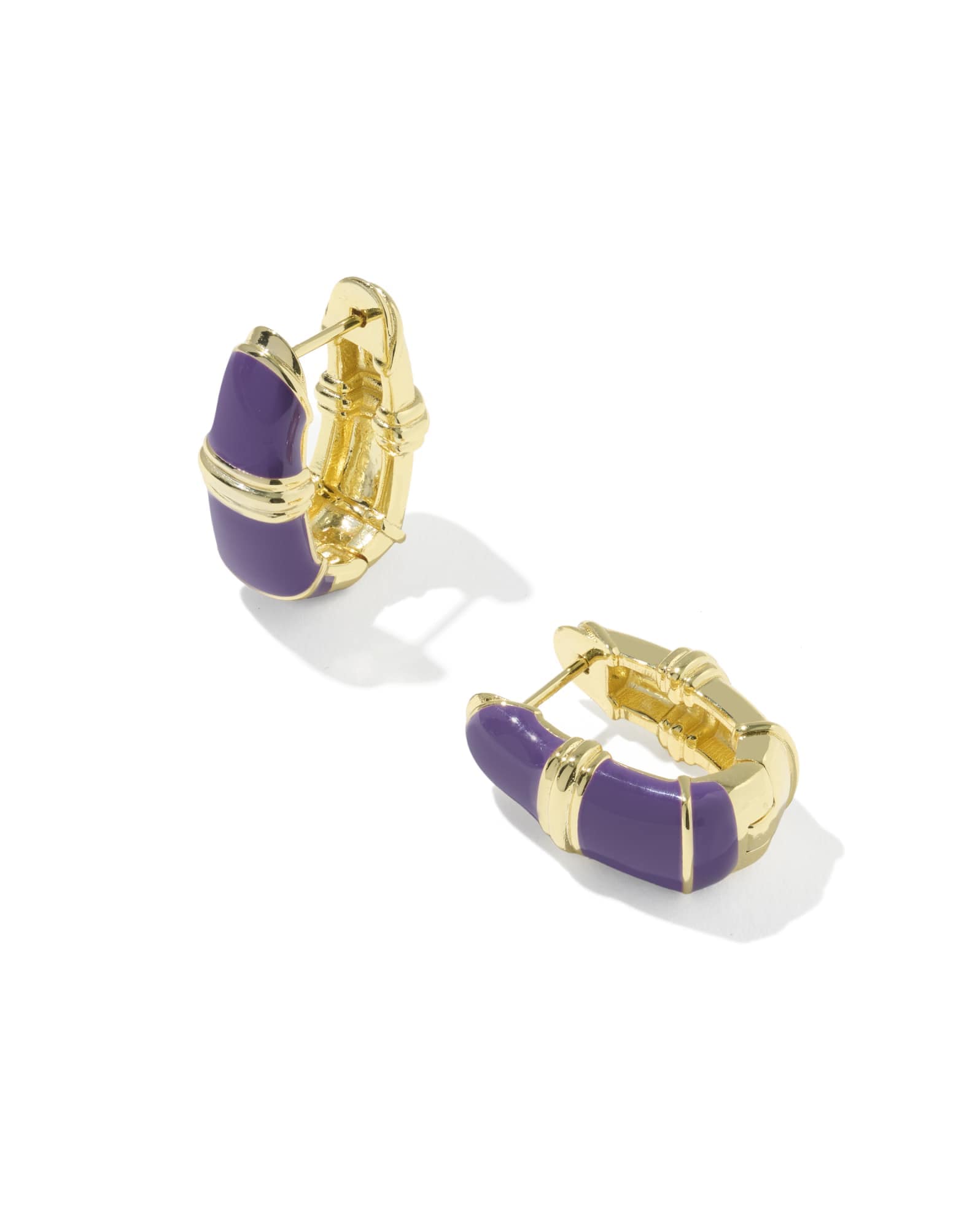 Courtney Gold Enamel Huggie Earrings