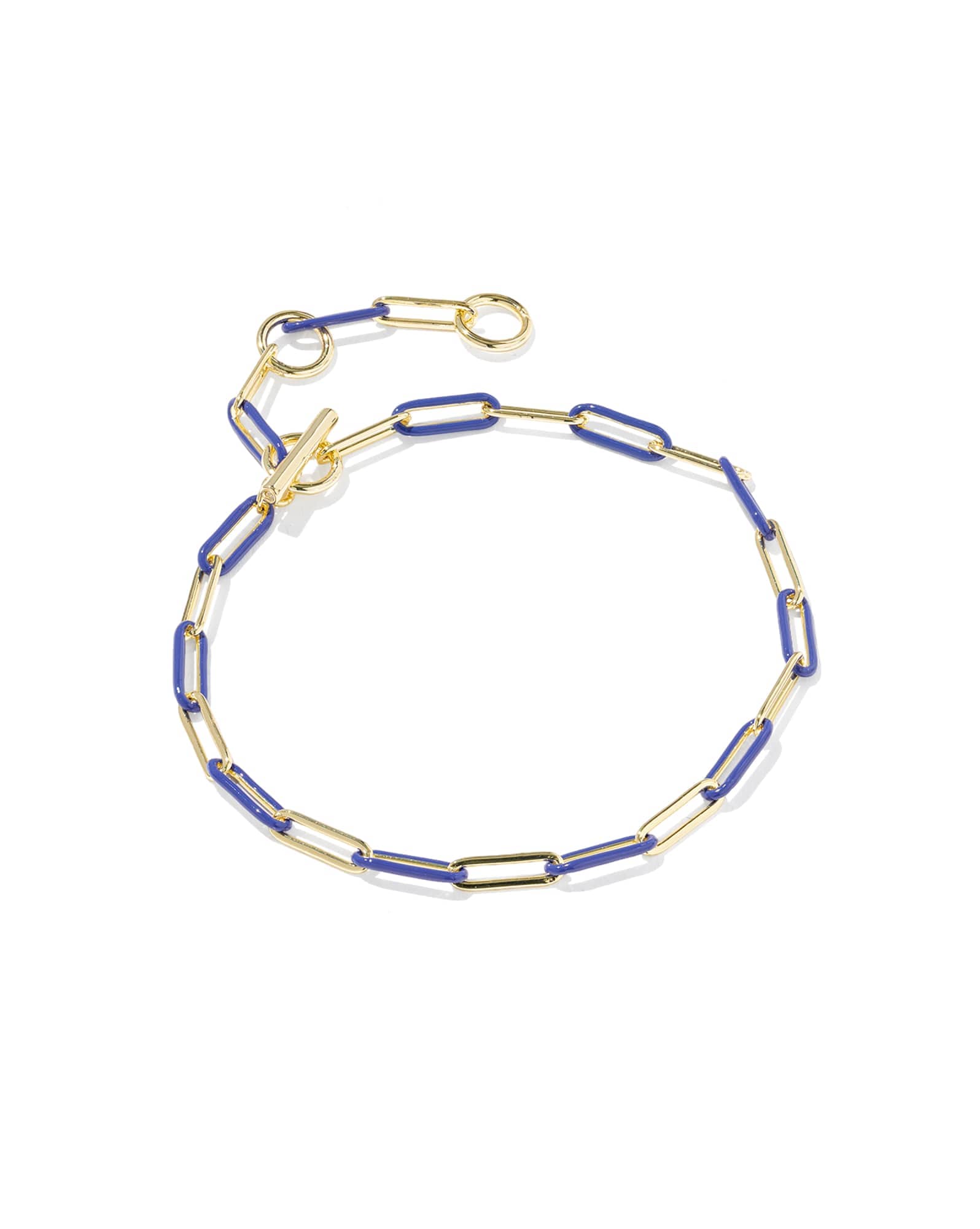Courtney Gold Enamel Link and Chain Bracelet