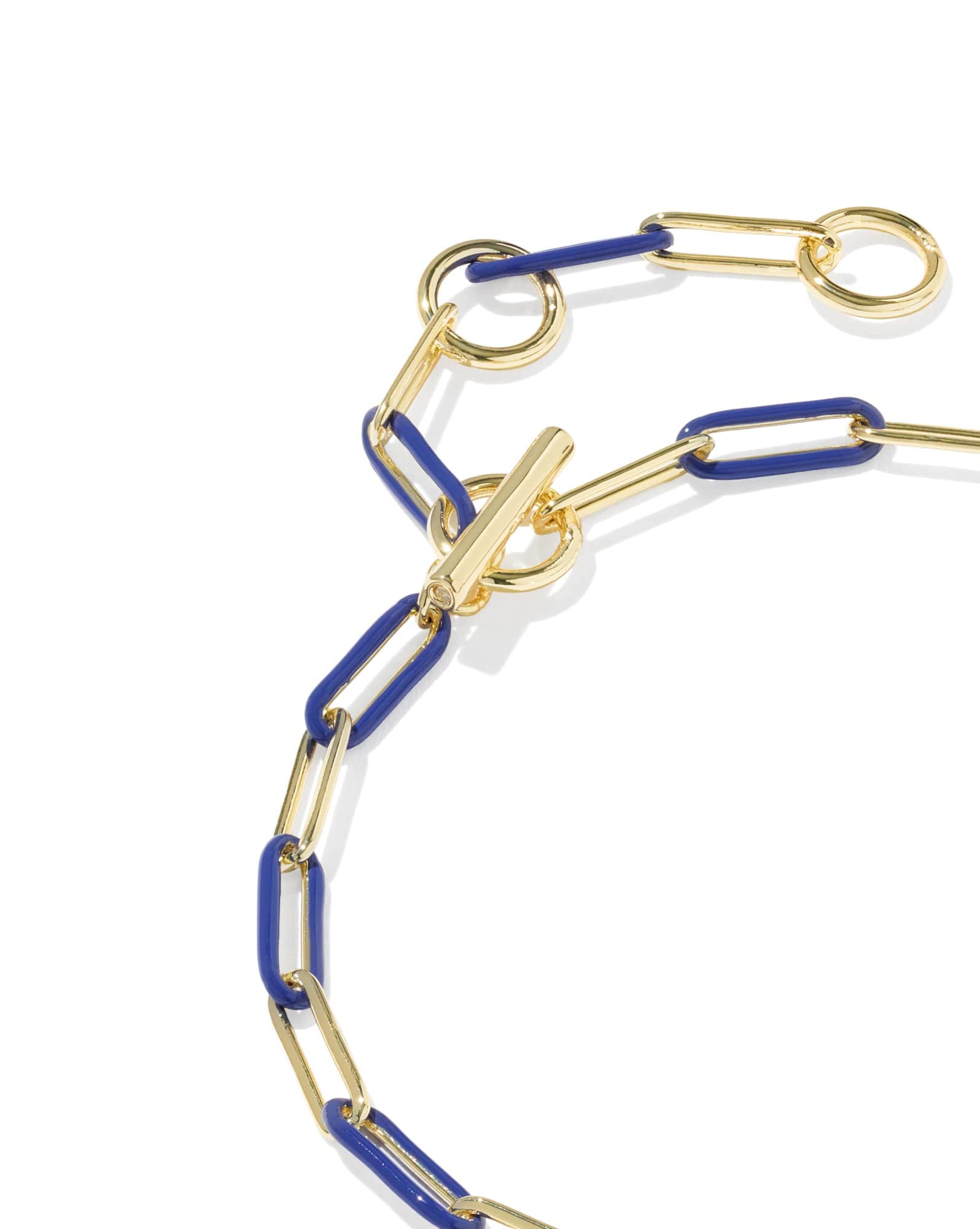 Courtney Gold Enamel Link and Chain Bracelet