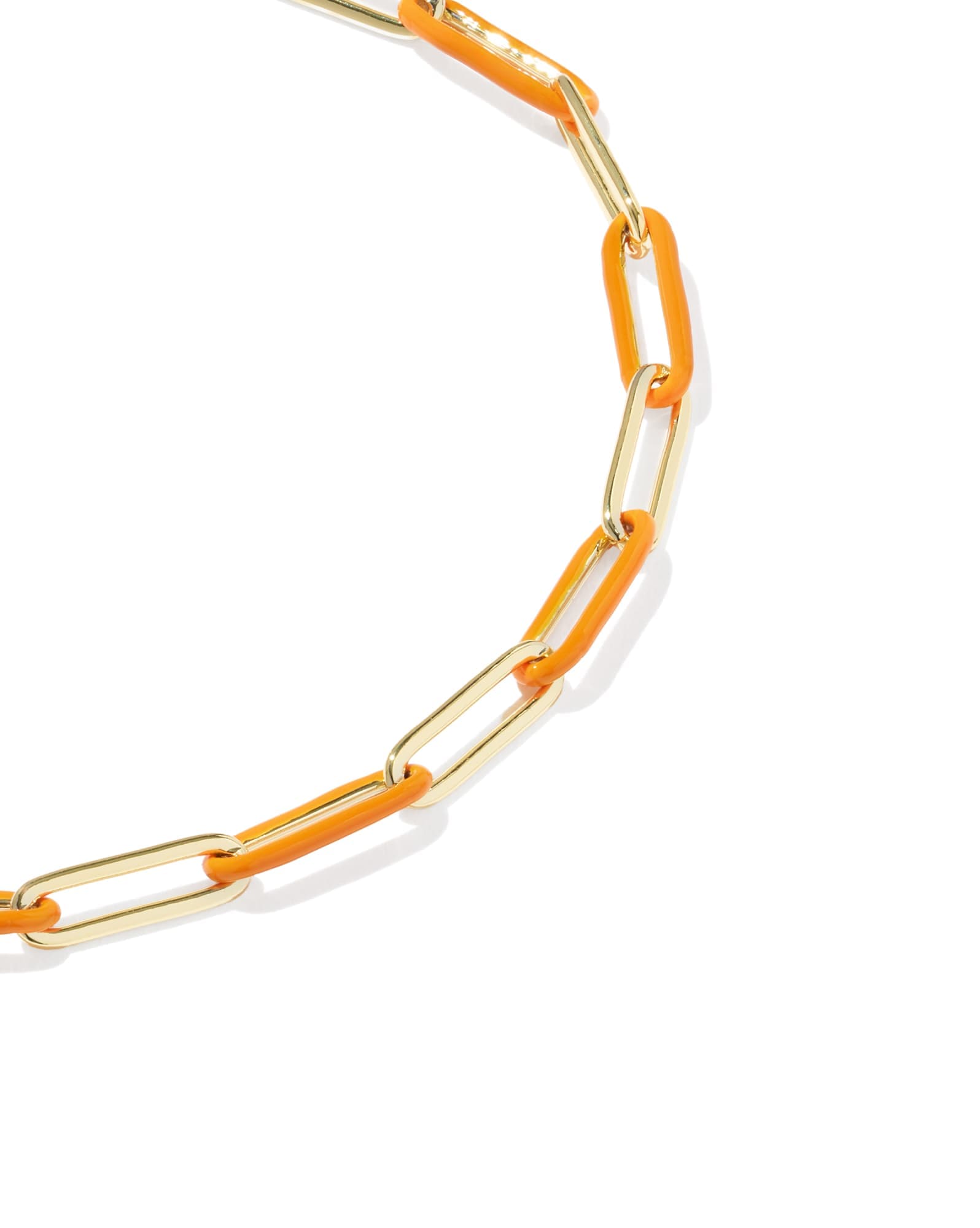 Courtney Gold Enamel Link and Chain Bracelet
