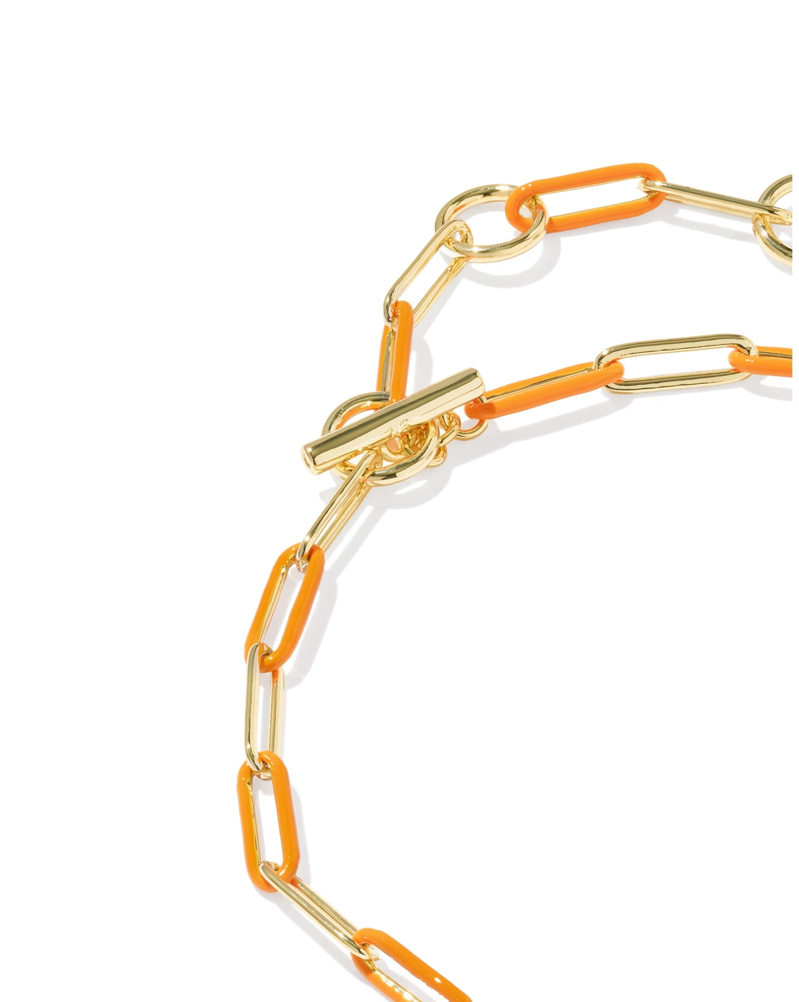 Courtney Gold Enamel Link and Chain Bracelet
