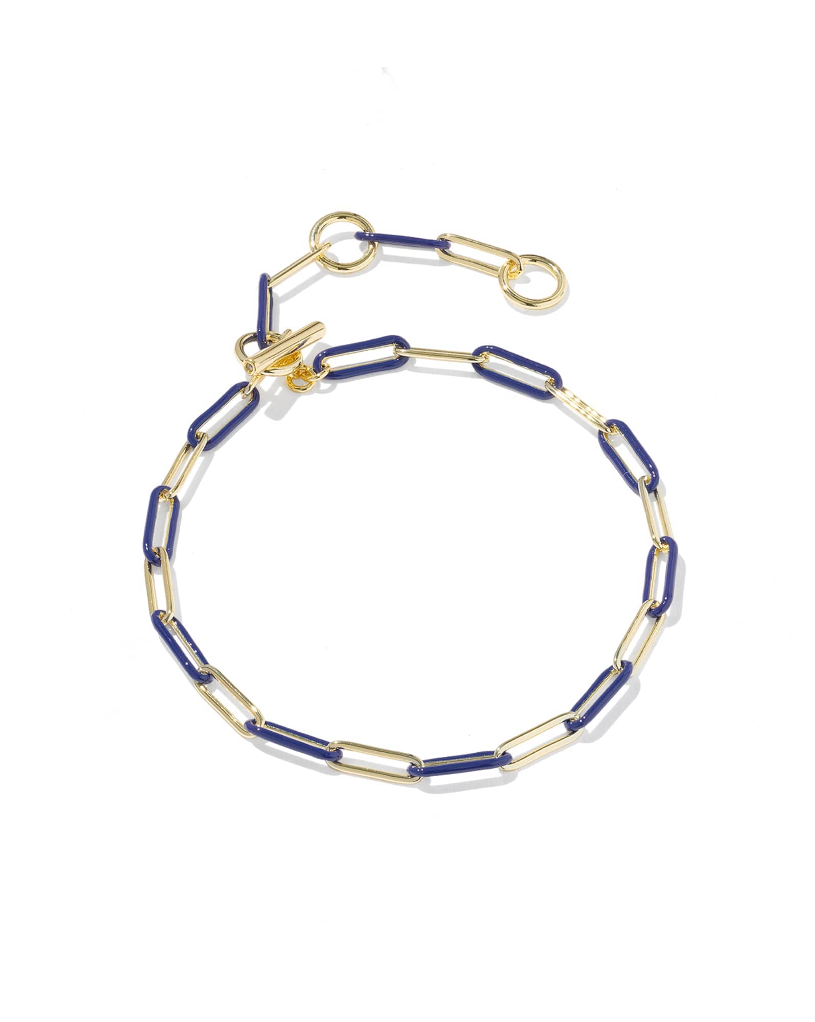Courtney Gold Enamel Link and Chain Bracelet