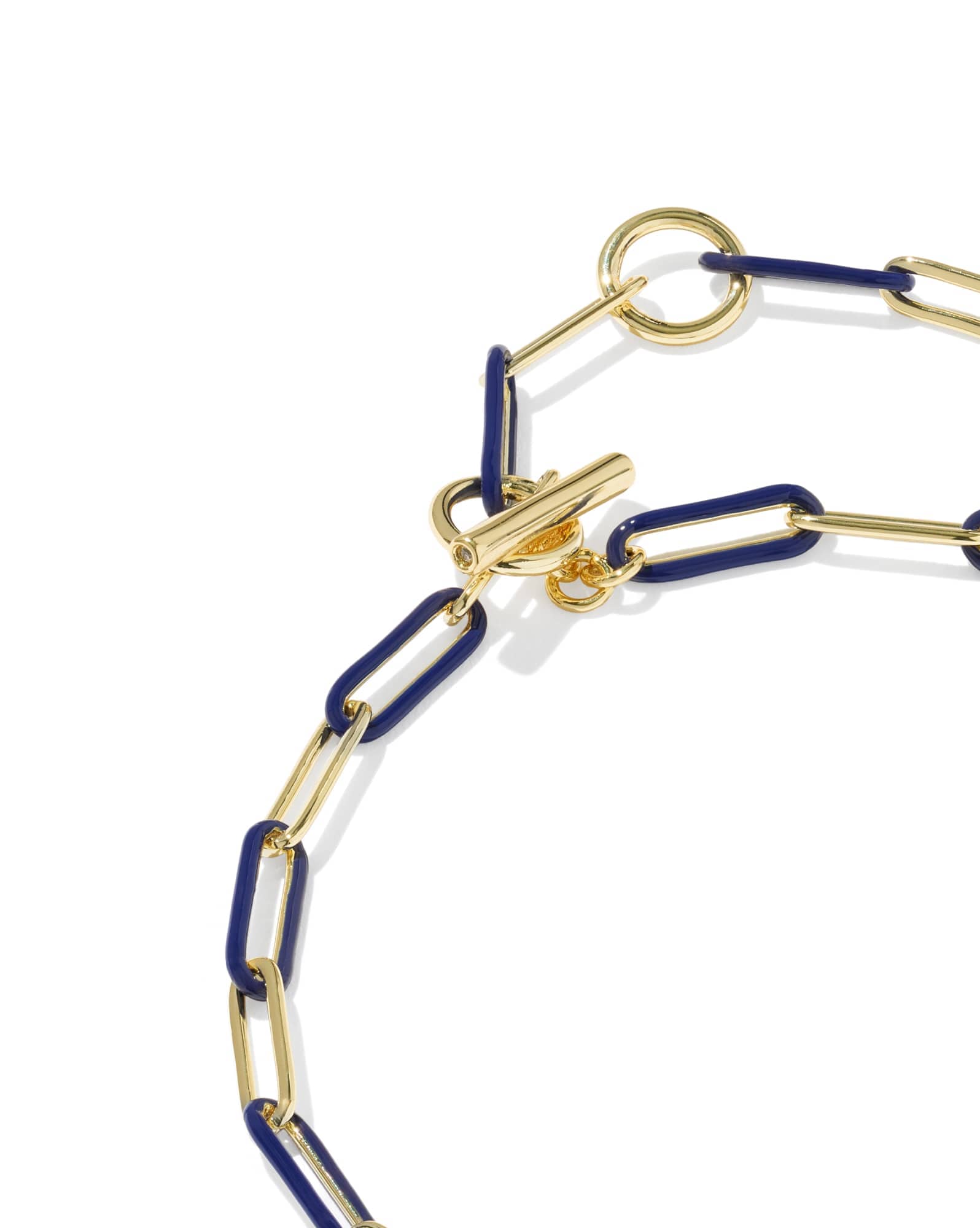 Courtney Gold Enamel Link and Chain Bracelet