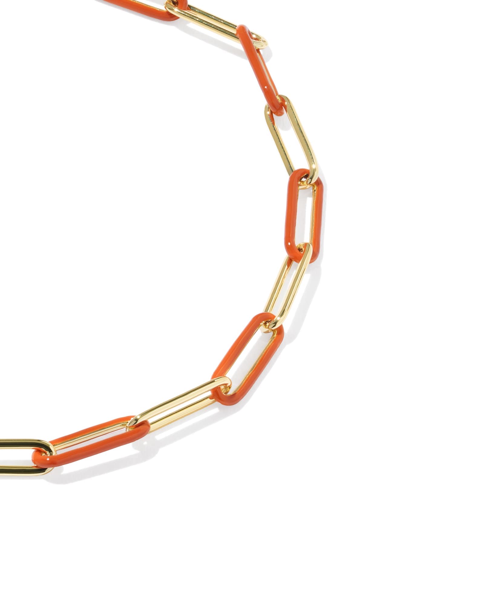 Courtney Gold Enamel Link and Chain Bracelet