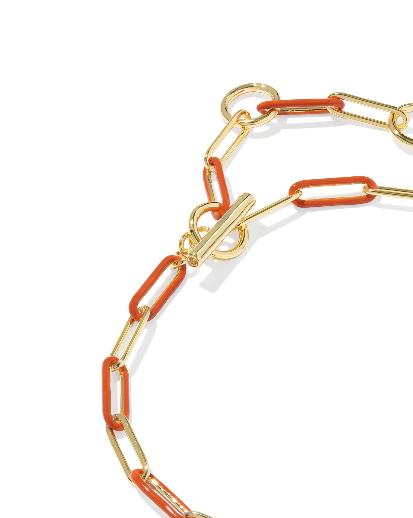 Courtney Gold Enamel Link and Chain Bracelet
