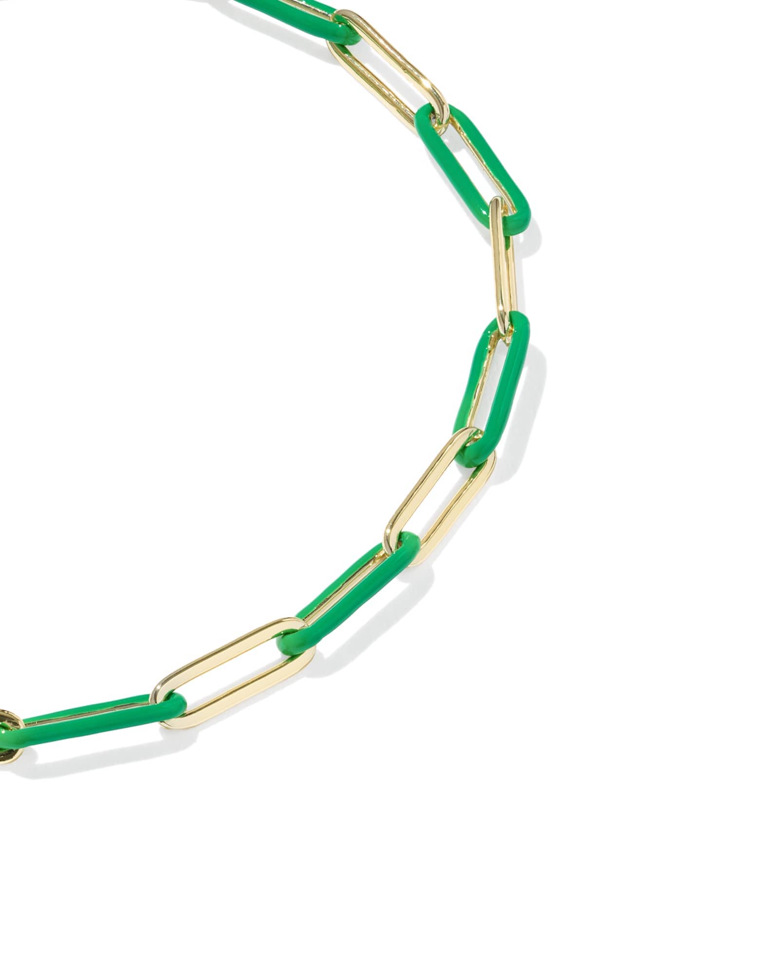 Courtney Gold Enamel Link and Chain Bracelet