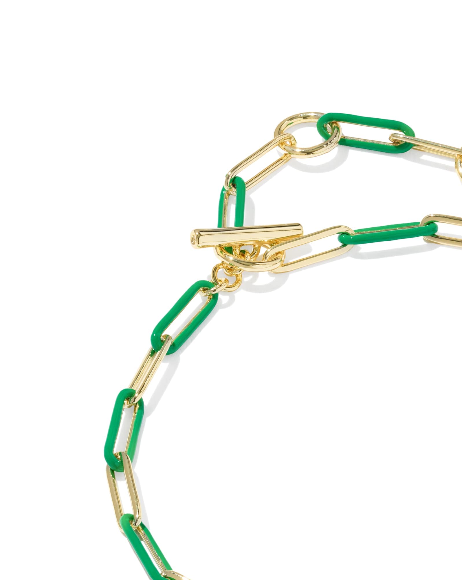 Courtney Gold Enamel Link and Chain Bracelet