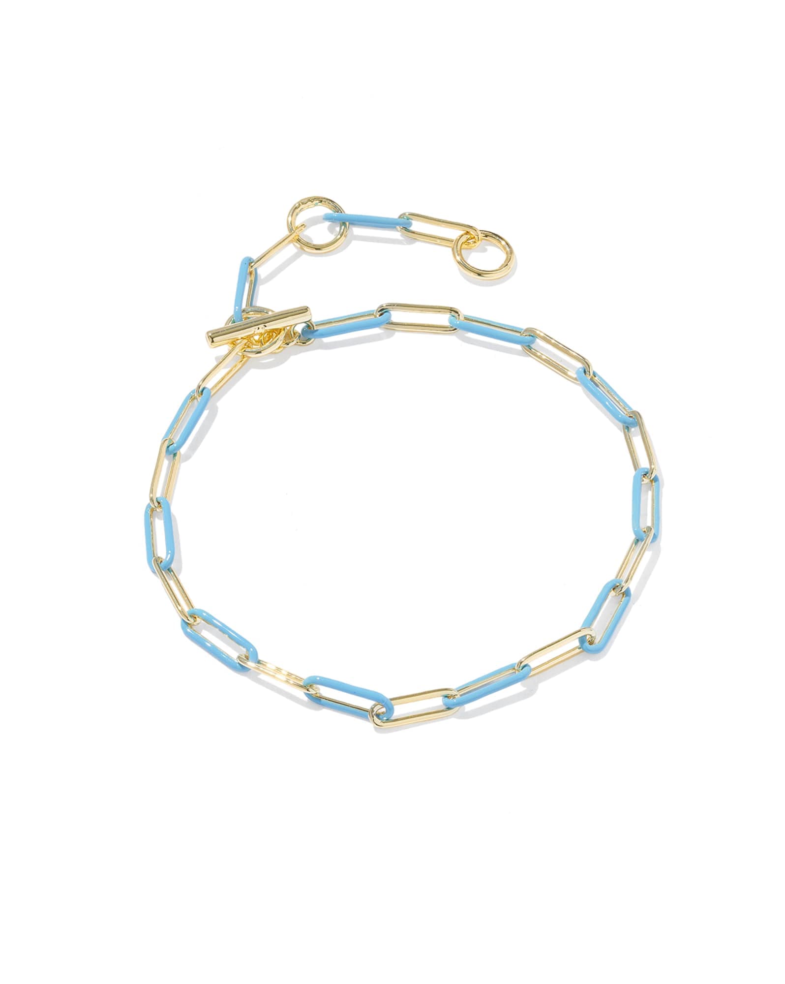 Courtney Gold Enamel Link and Chain Bracelet