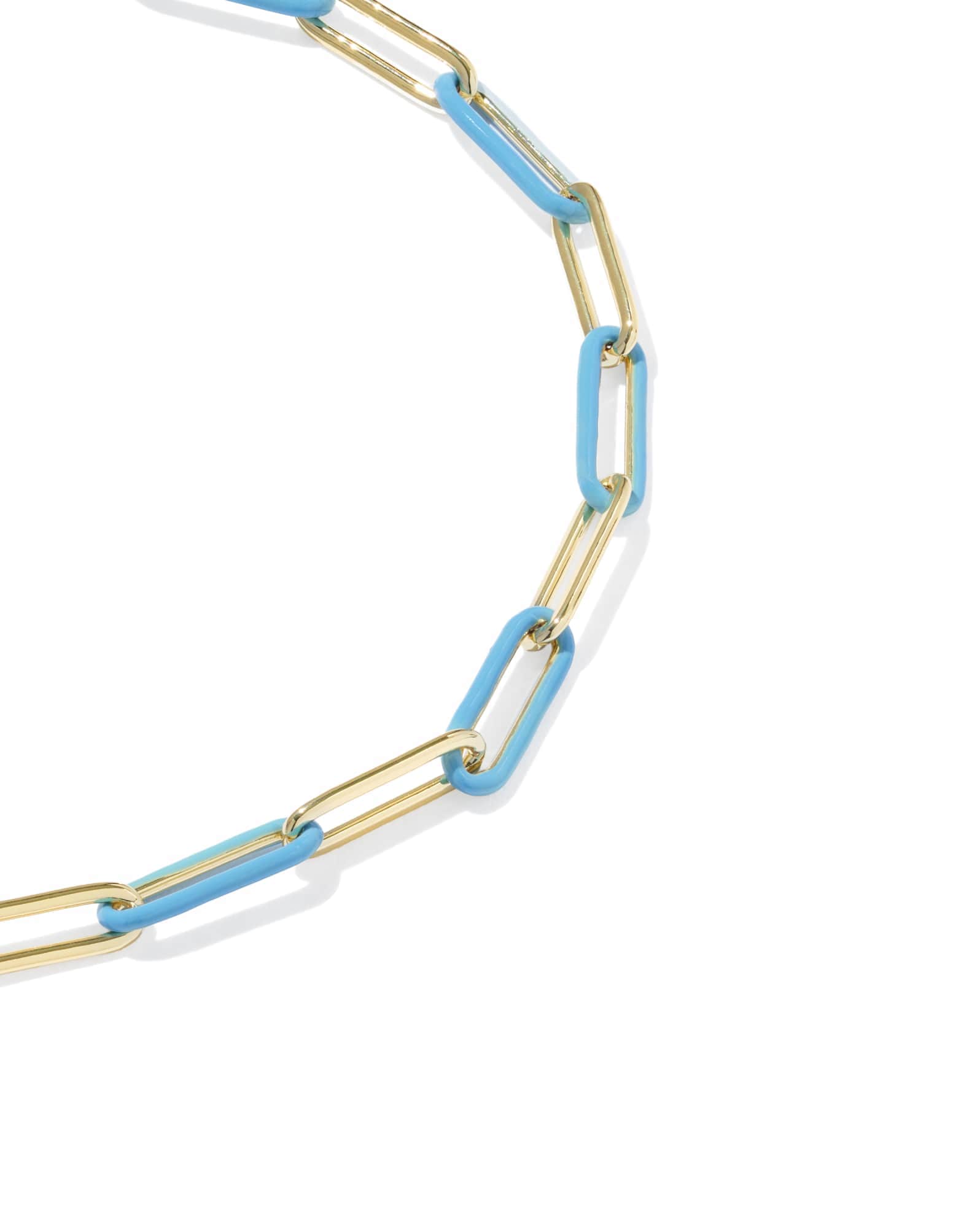 Courtney Gold Enamel Link and Chain Bracelet