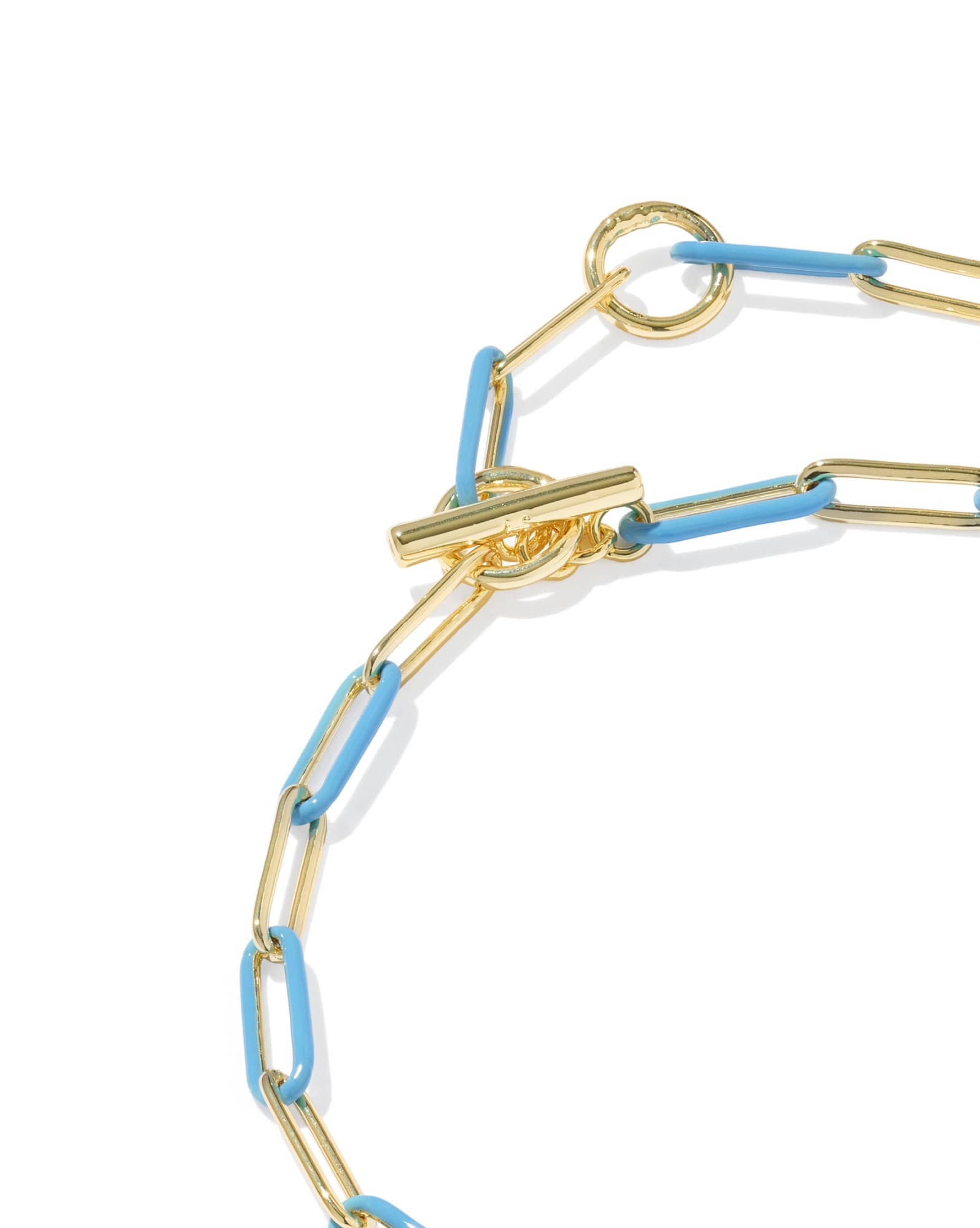 Courtney Gold Enamel Link and Chain Bracelet