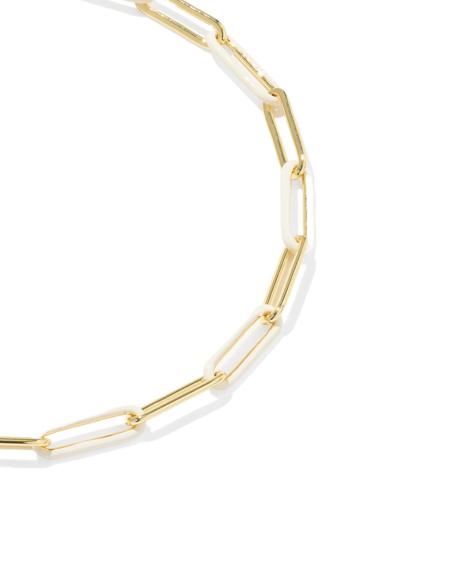 Courtney Gold Enamel Link and Chain Bracelet