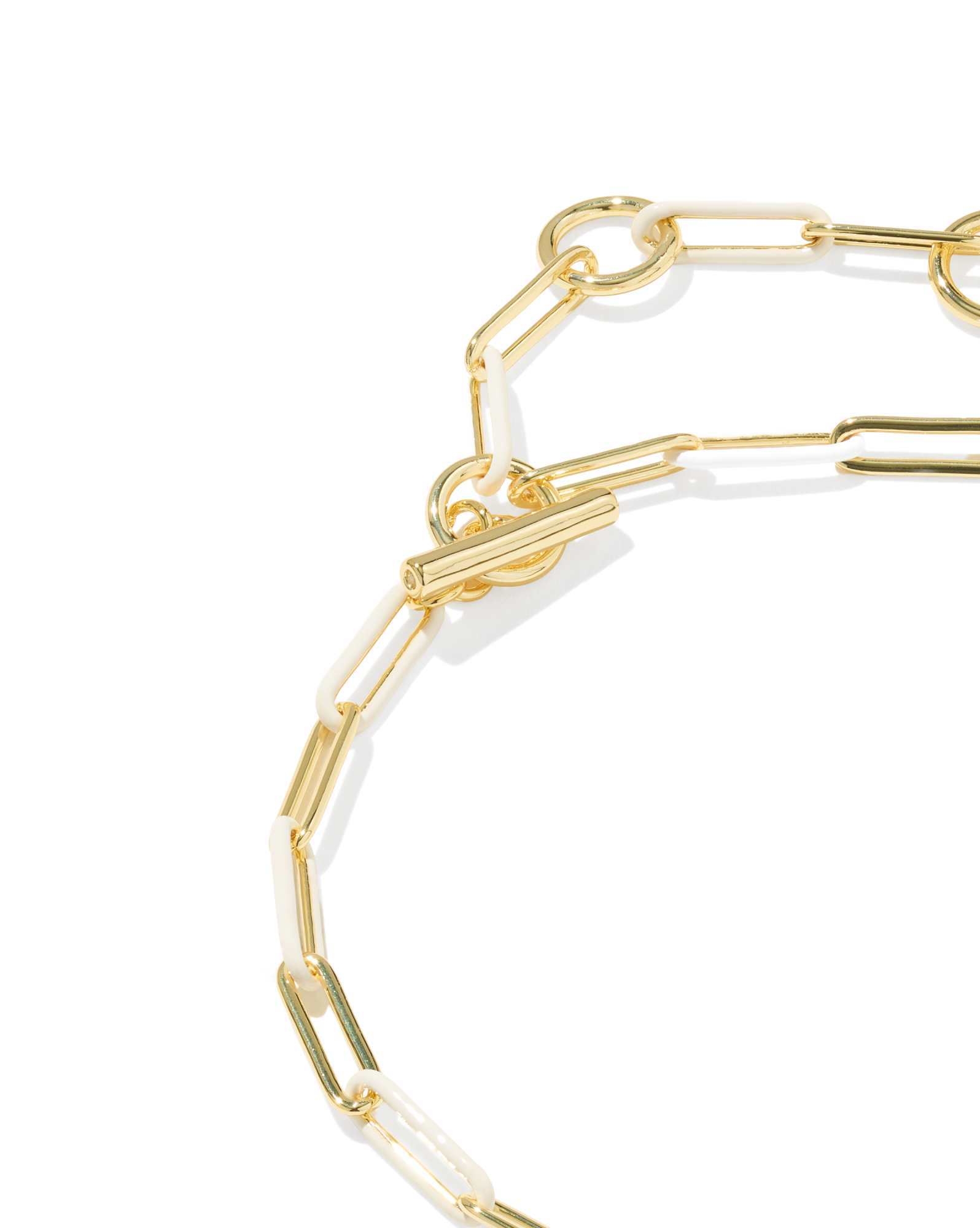 Courtney Gold Enamel Link and Chain Bracelet