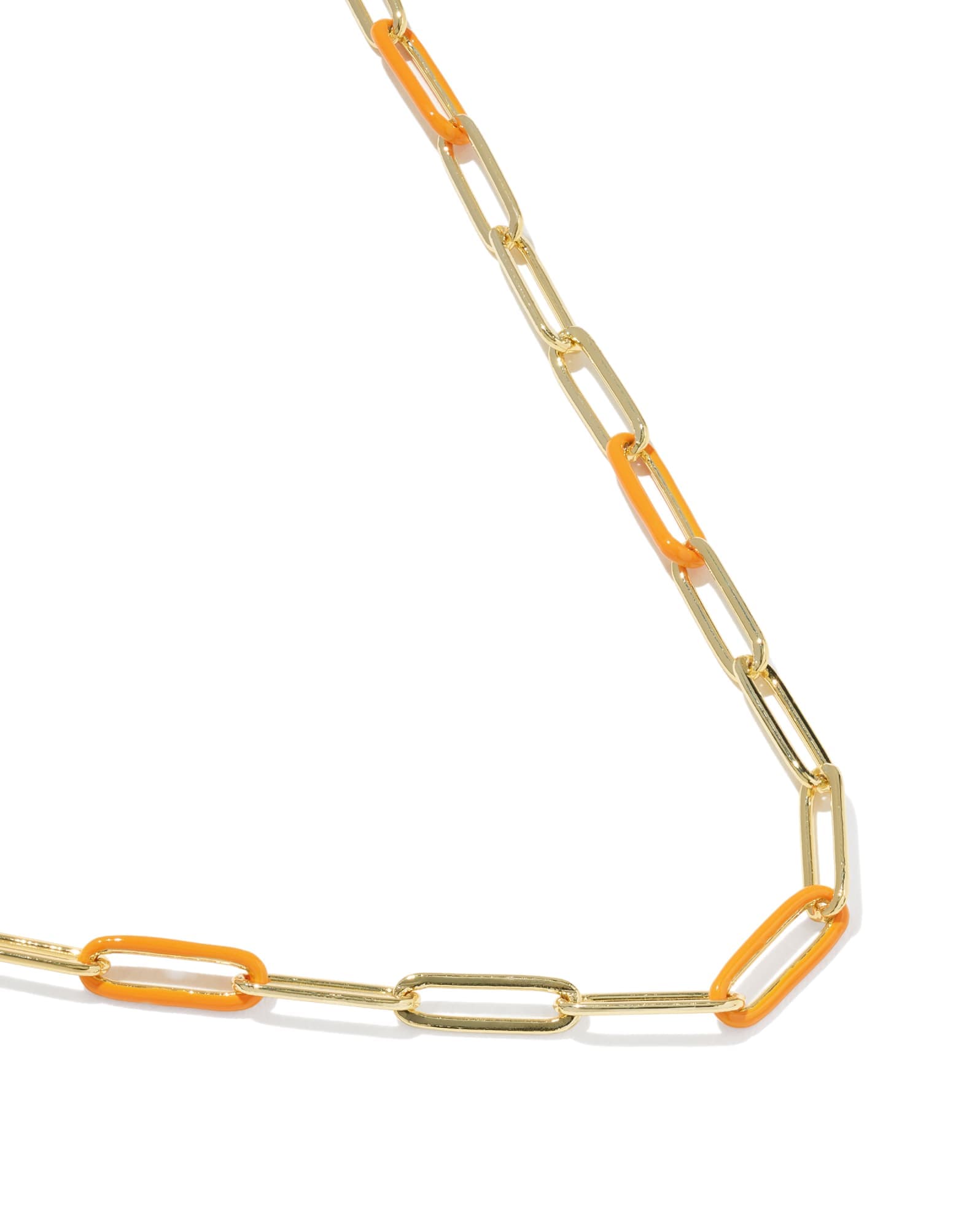 Courtney Gold Enamel Link and Chain Necklace