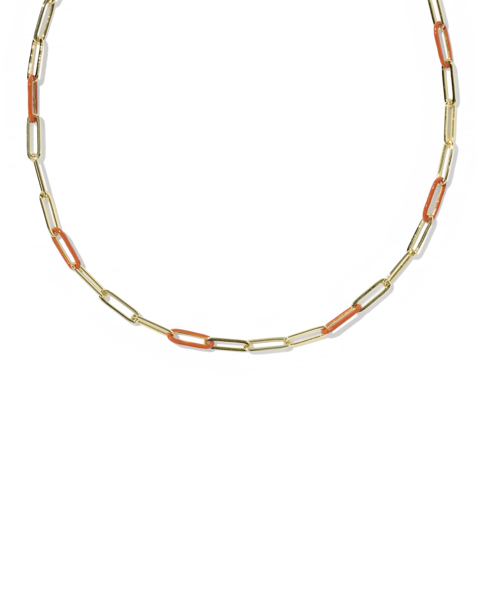 Courtney Gold Enamel Link and Chain Necklace