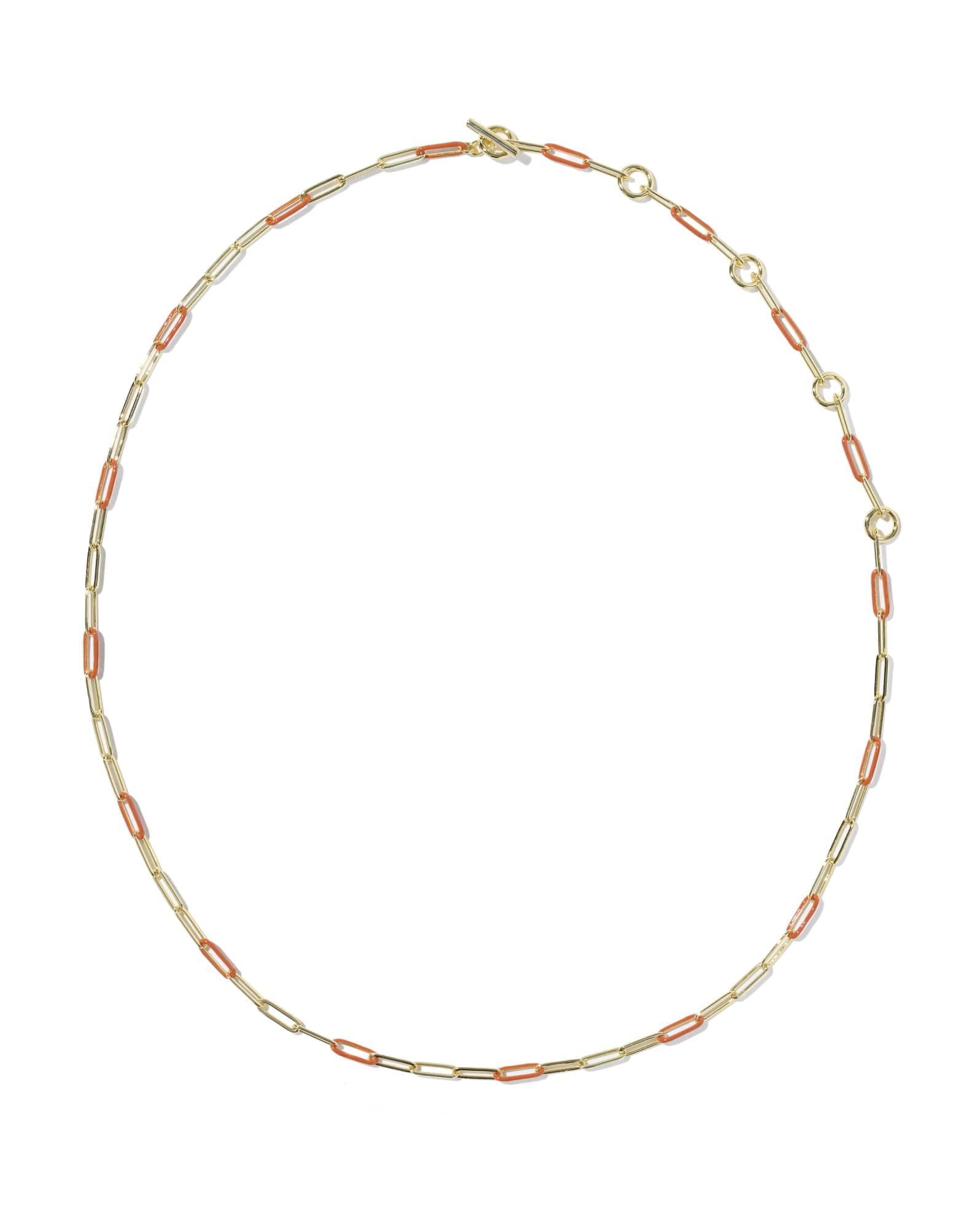 Courtney Gold Enamel Link and Chain Necklace