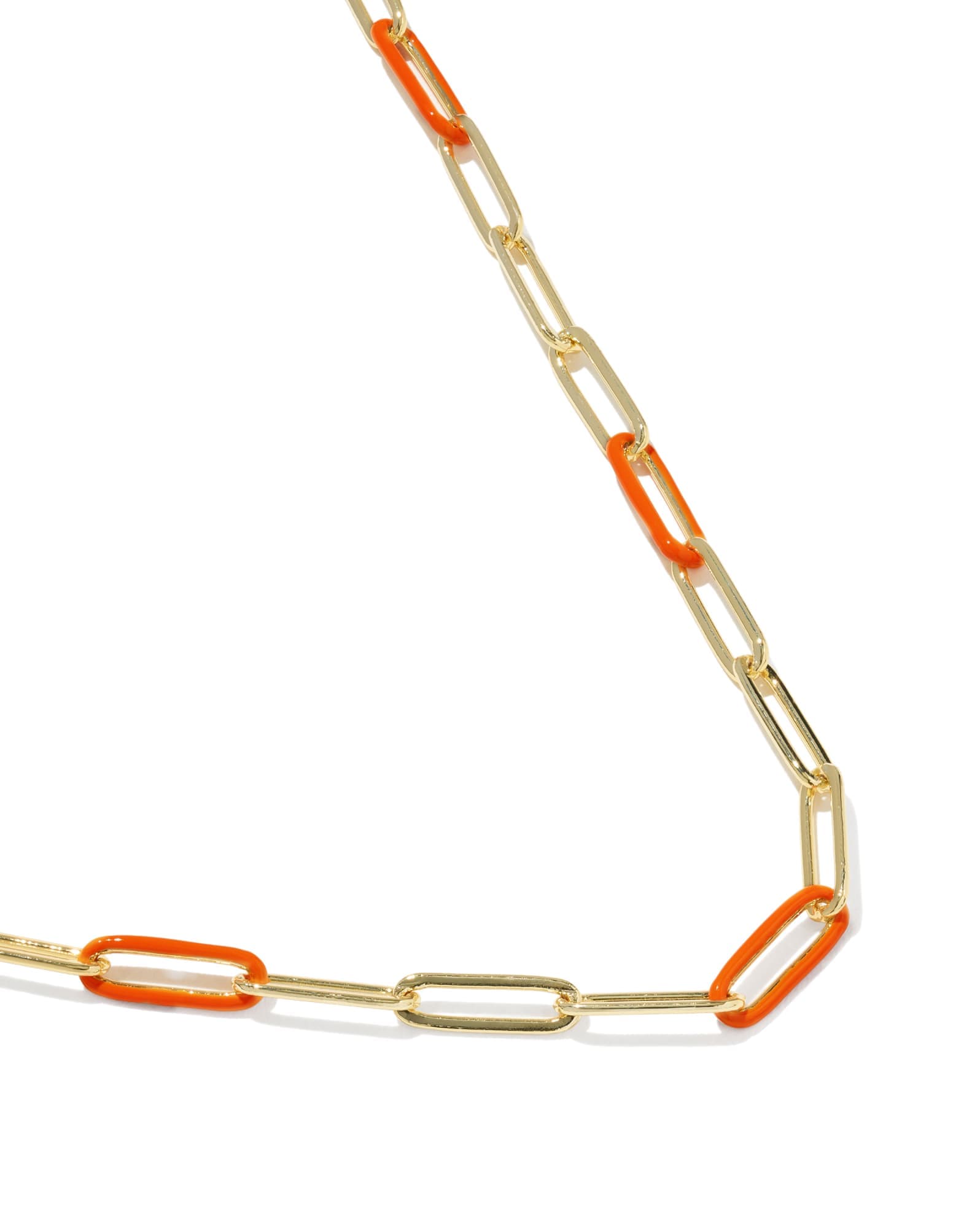 Courtney Gold Enamel Link and Chain Necklace