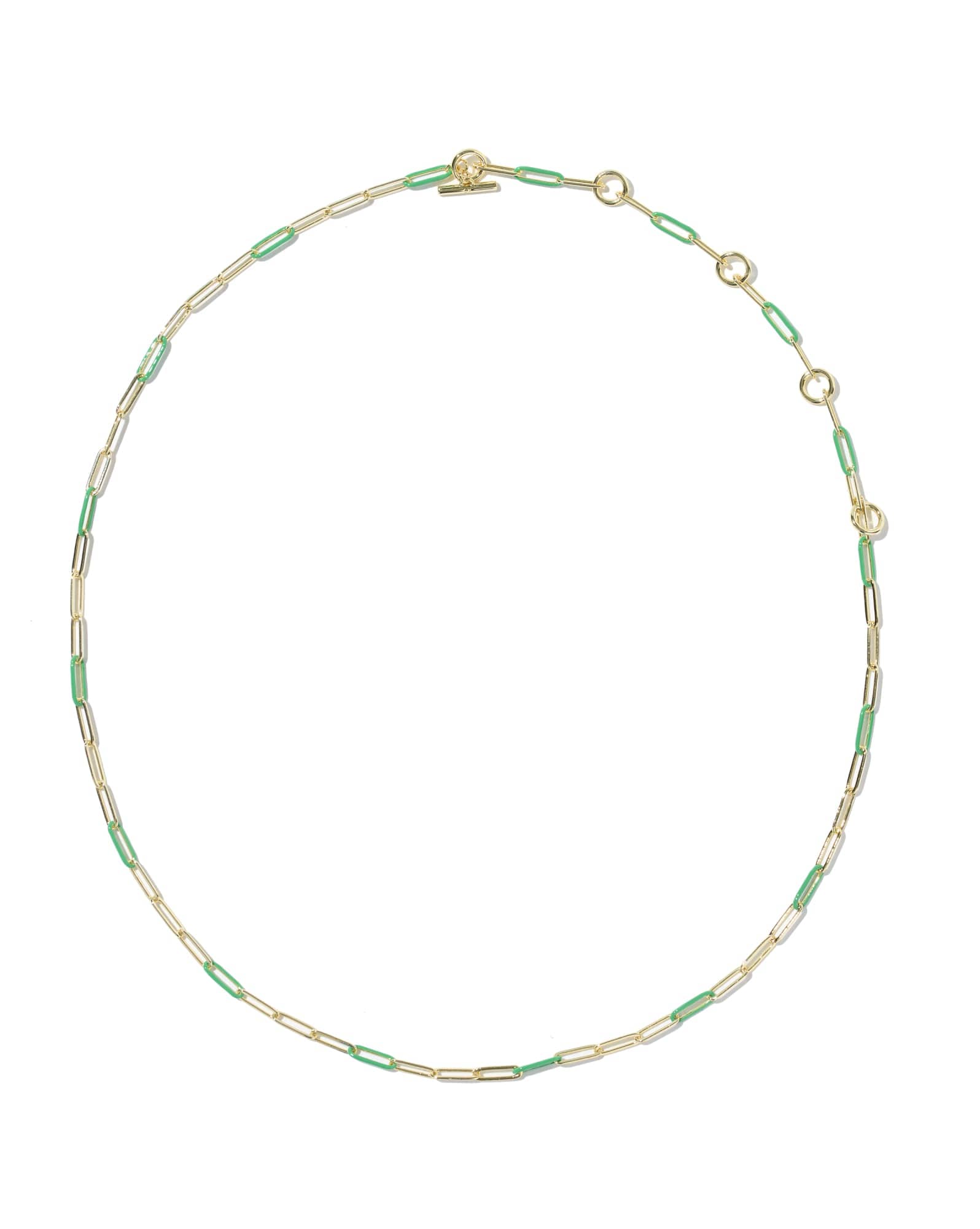 Courtney Gold Enamel Link and Chain Necklace