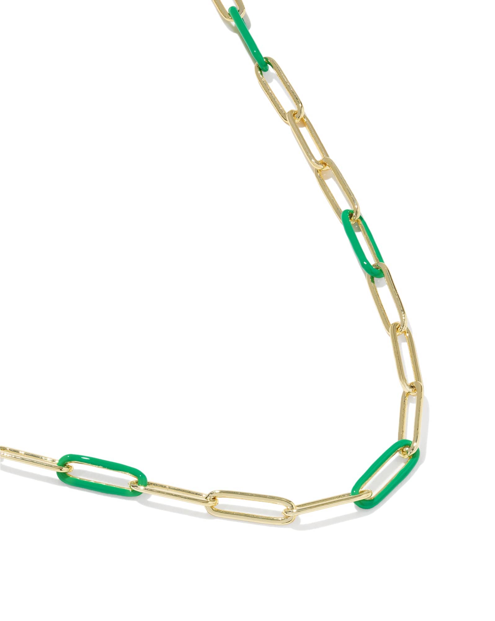 Courtney Gold Enamel Link and Chain Necklace