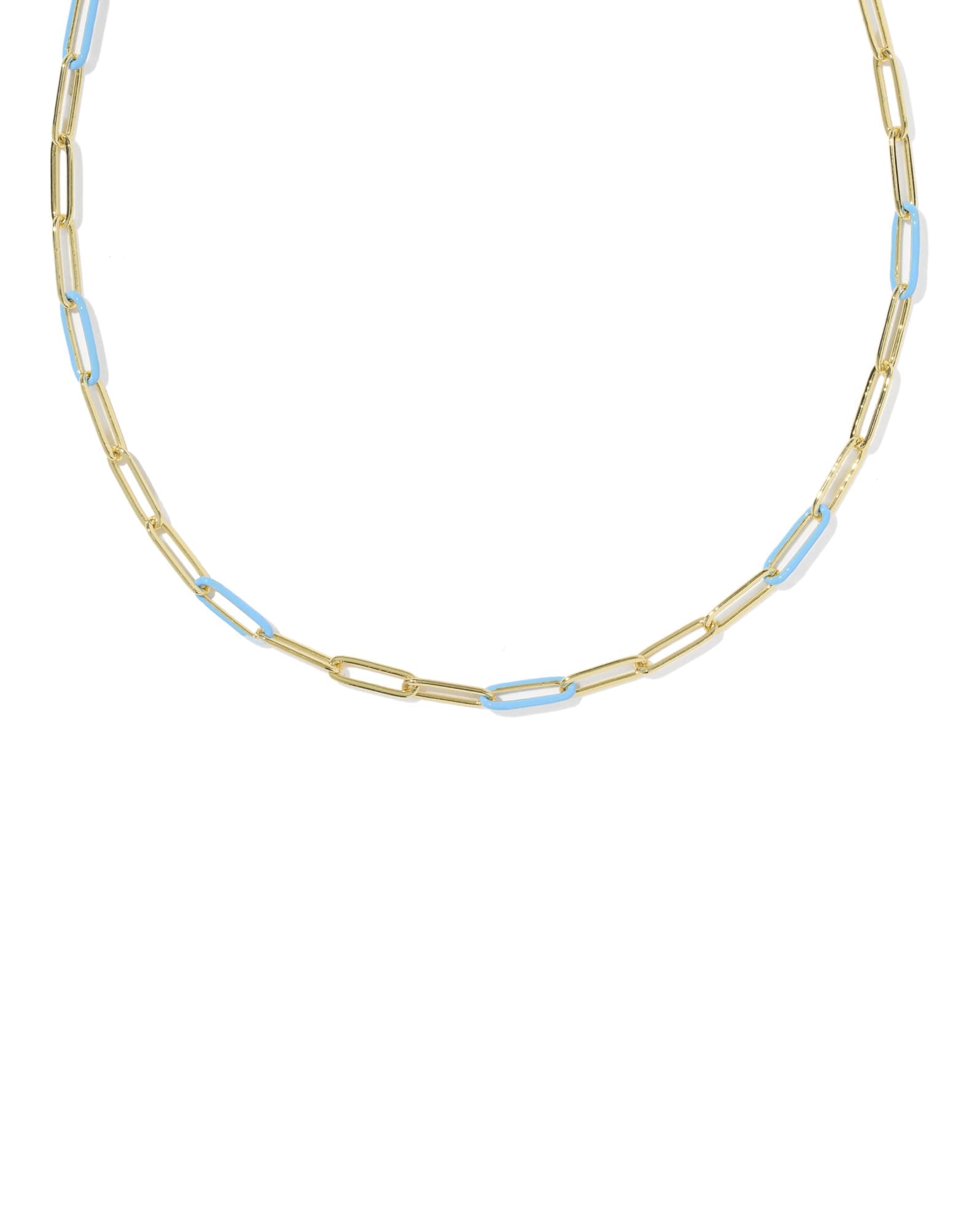 Courtney Gold Enamel Link and Chain Necklace