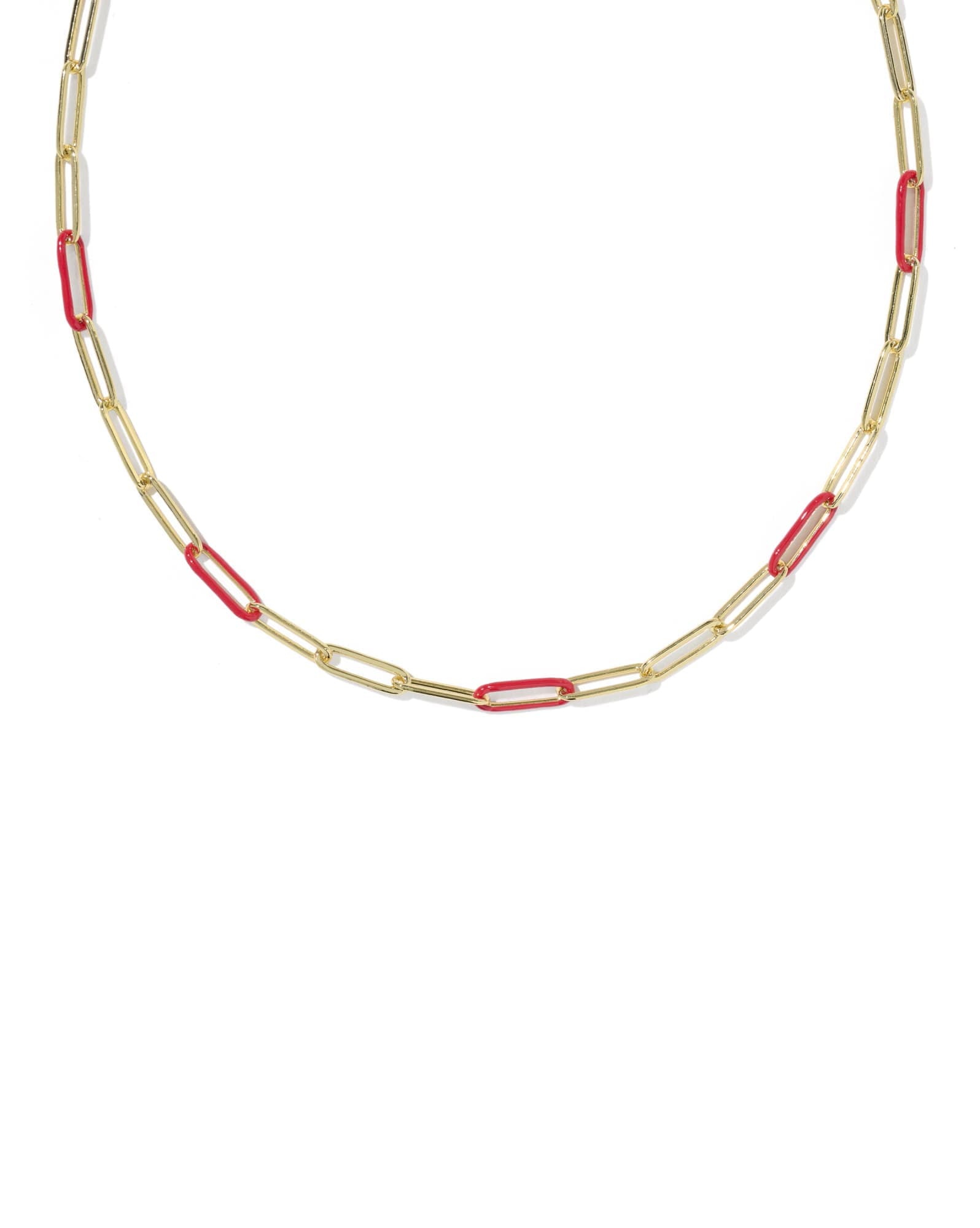 Courtney Gold Enamel Link and Chain Necklace