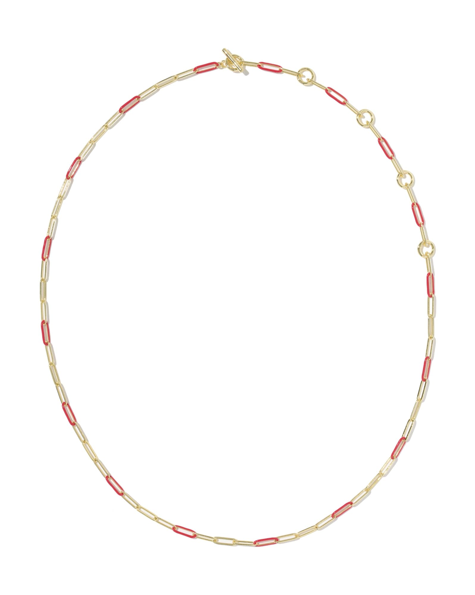 Courtney Gold Enamel Link and Chain Necklace