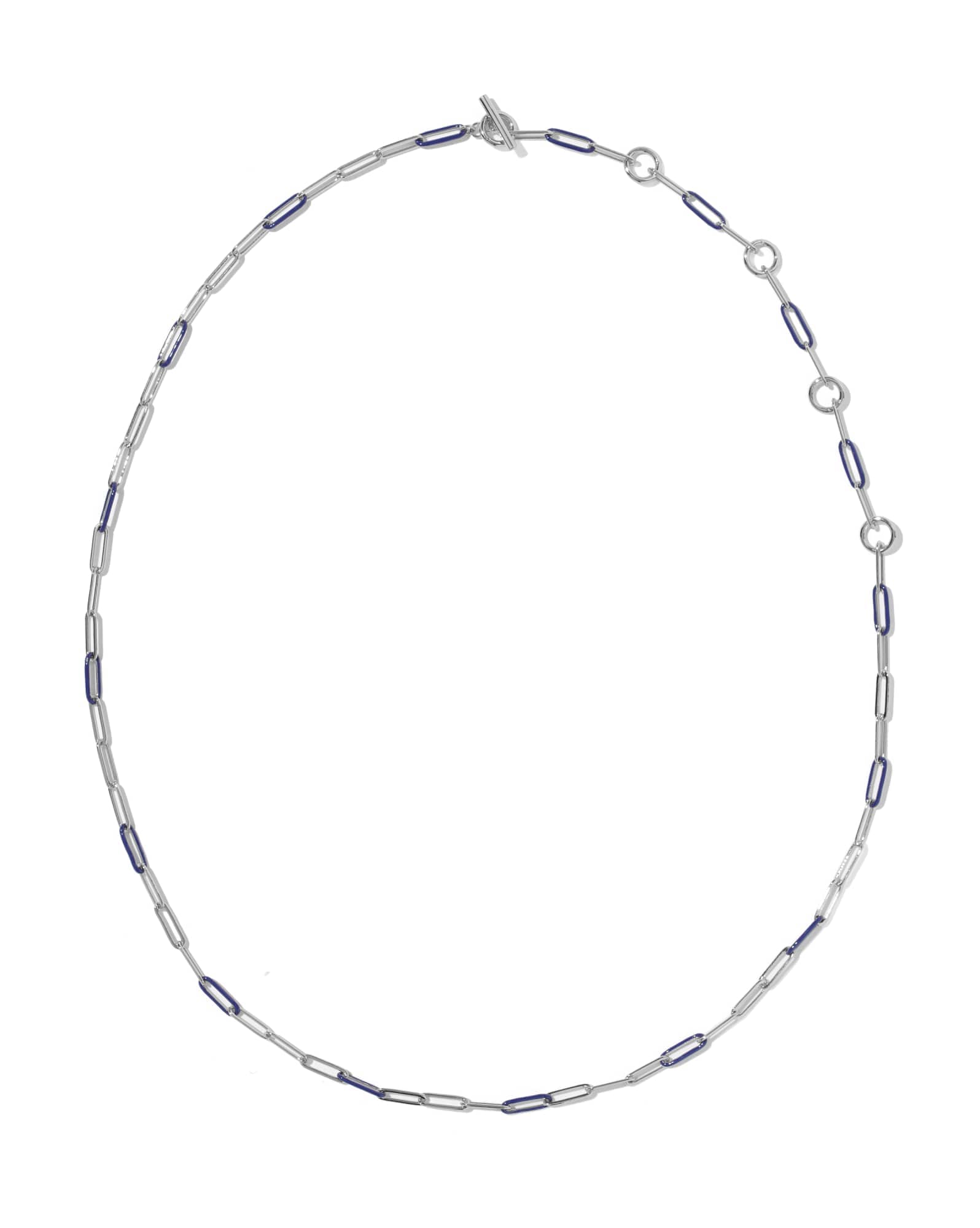 Courtney Silver Enamel Link and Chain Necklace