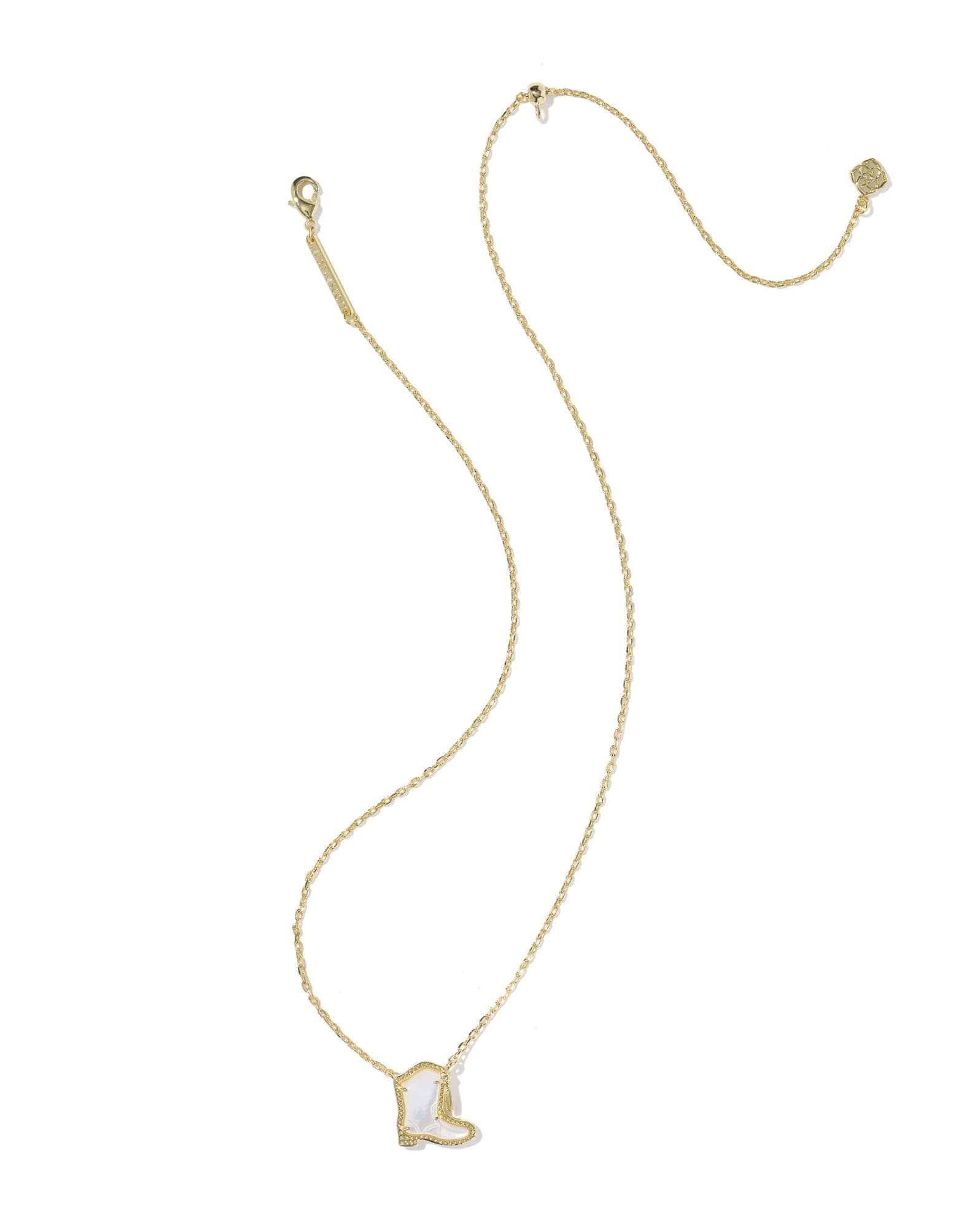 Drill Team Boot Gold Short Pendant Necklace