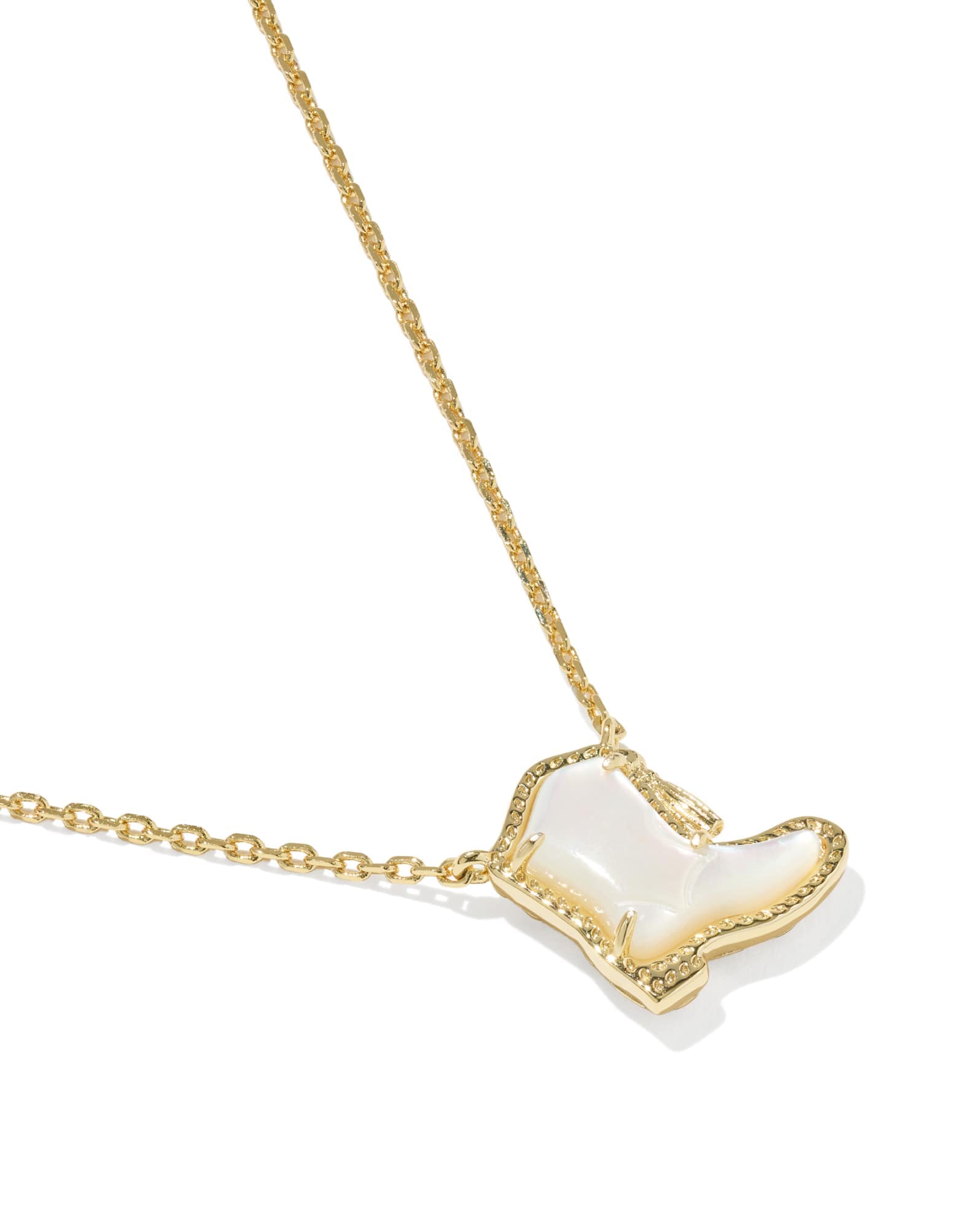 Drill Team Boot Gold Short Pendant Necklace