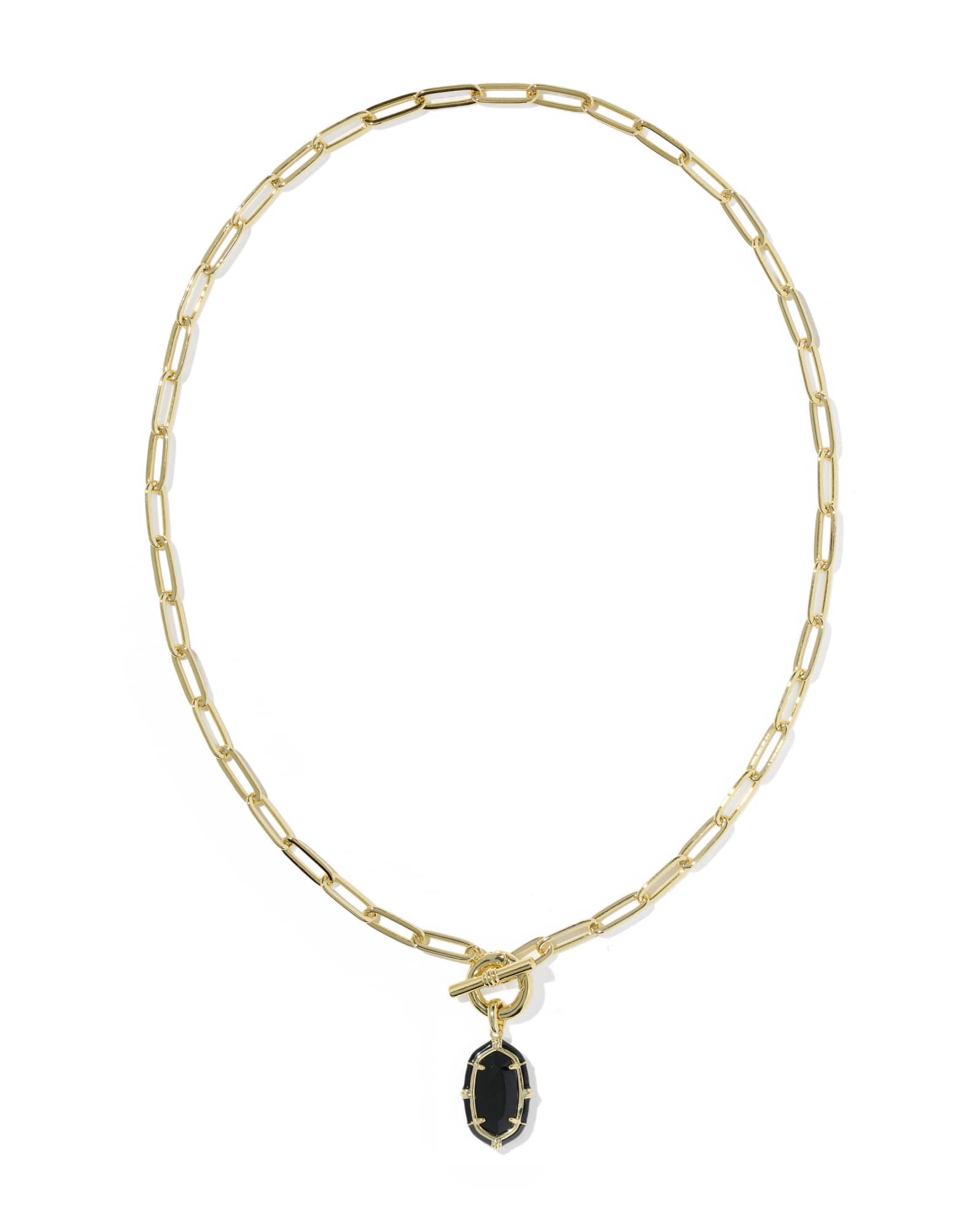 Elisa Enamel Link and Chain Necklace