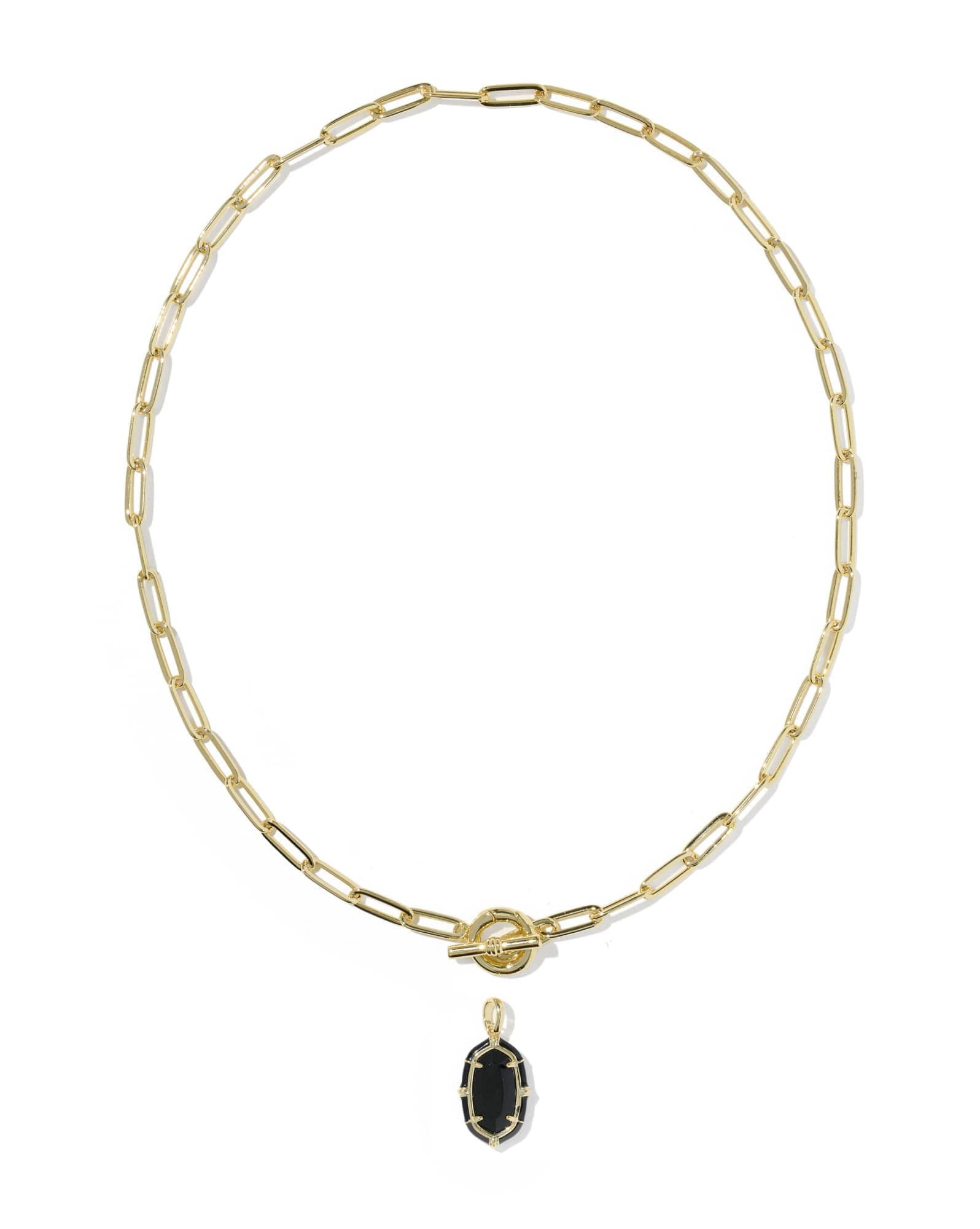 Elisa Enamel Link and Chain Necklace