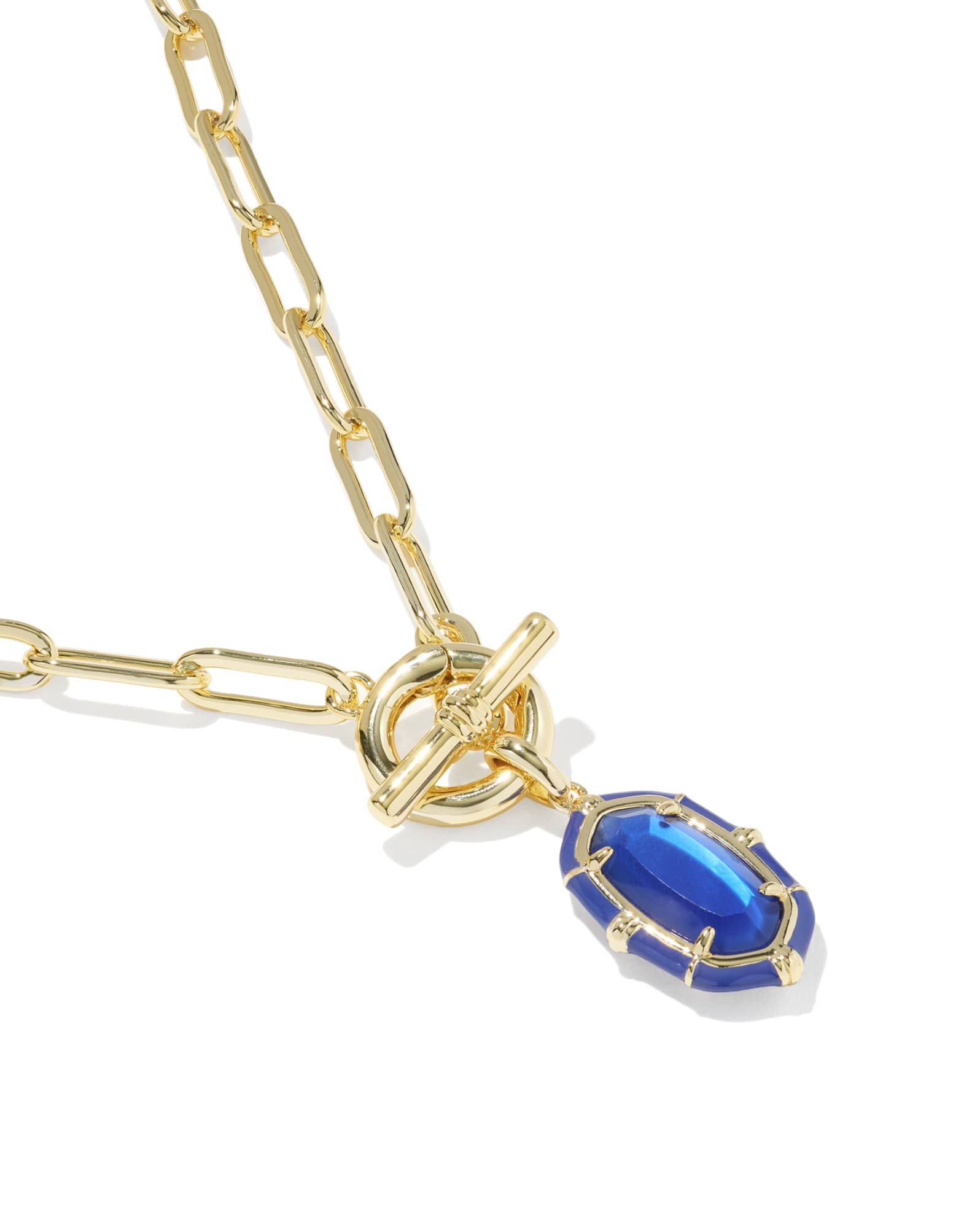 Elisa Gold Enamel Link and Chain Necklace
