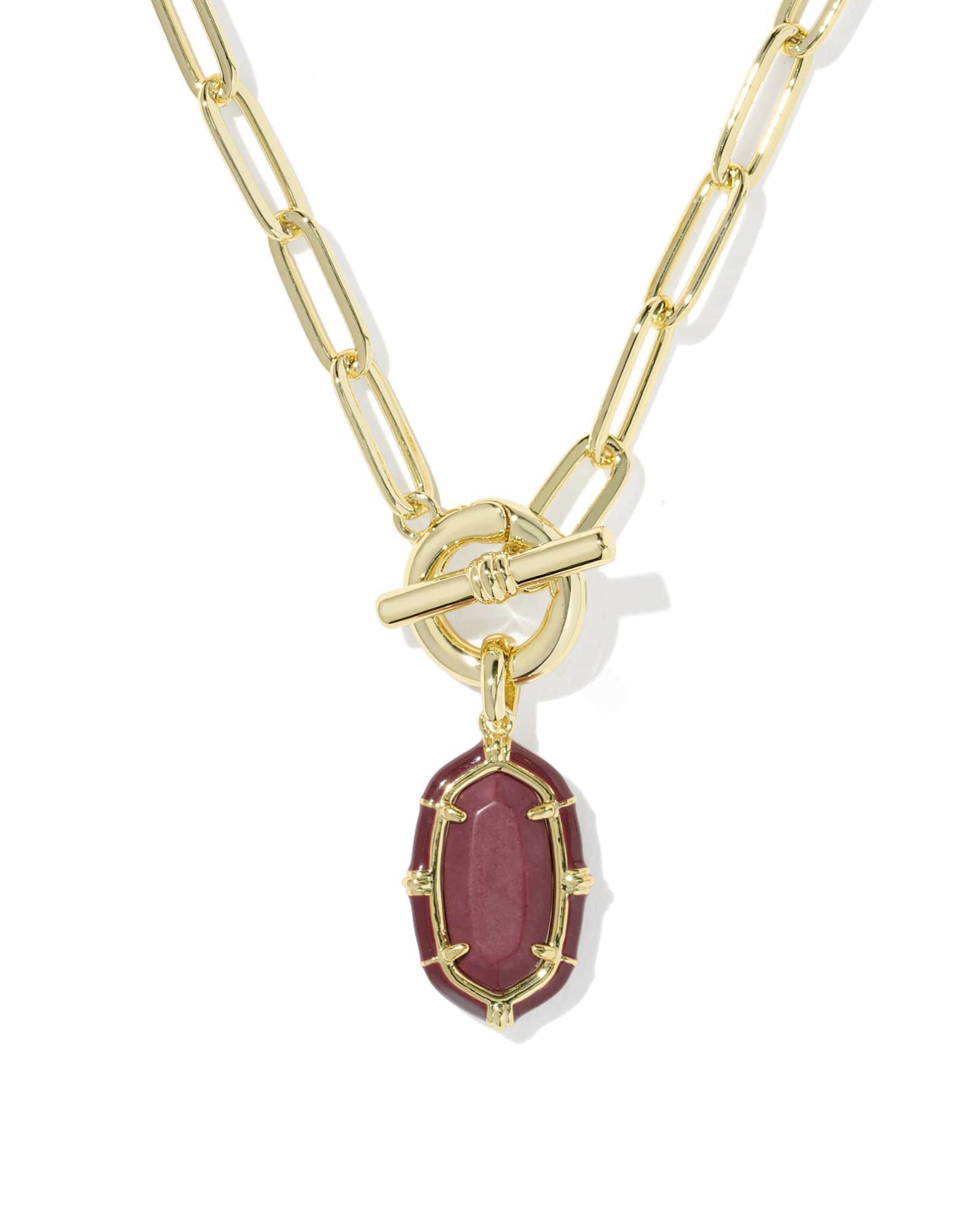Elisa Gold Enamel Link and Chain Necklace