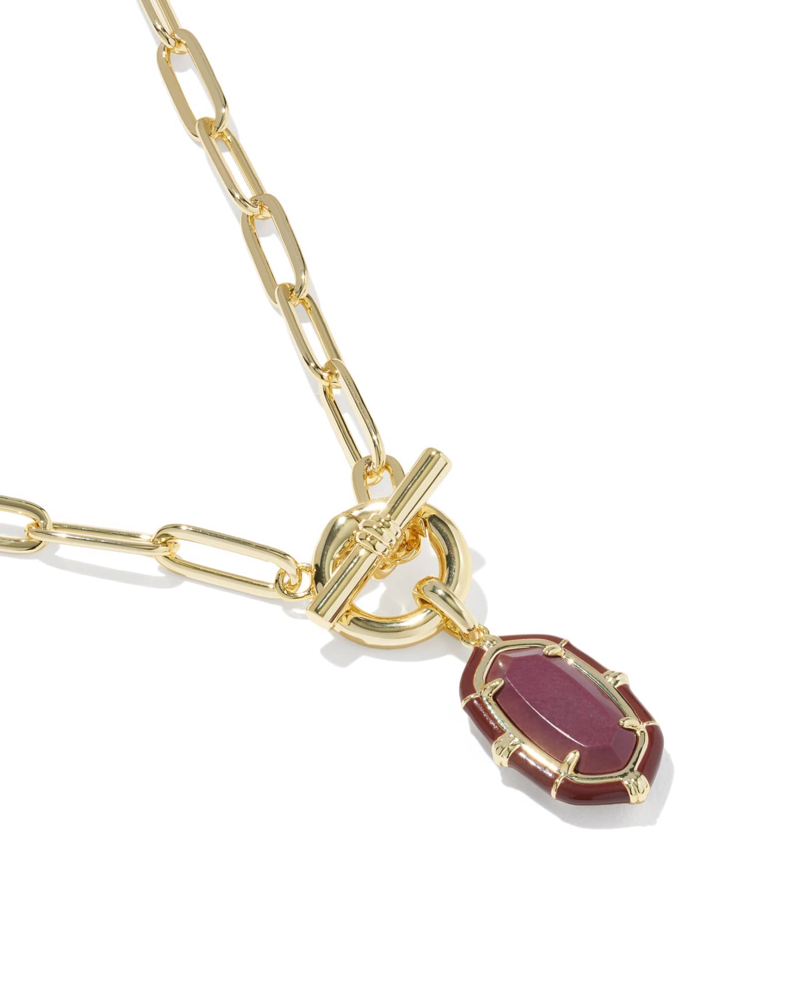 Elisa Gold Enamel Link and Chain Necklace