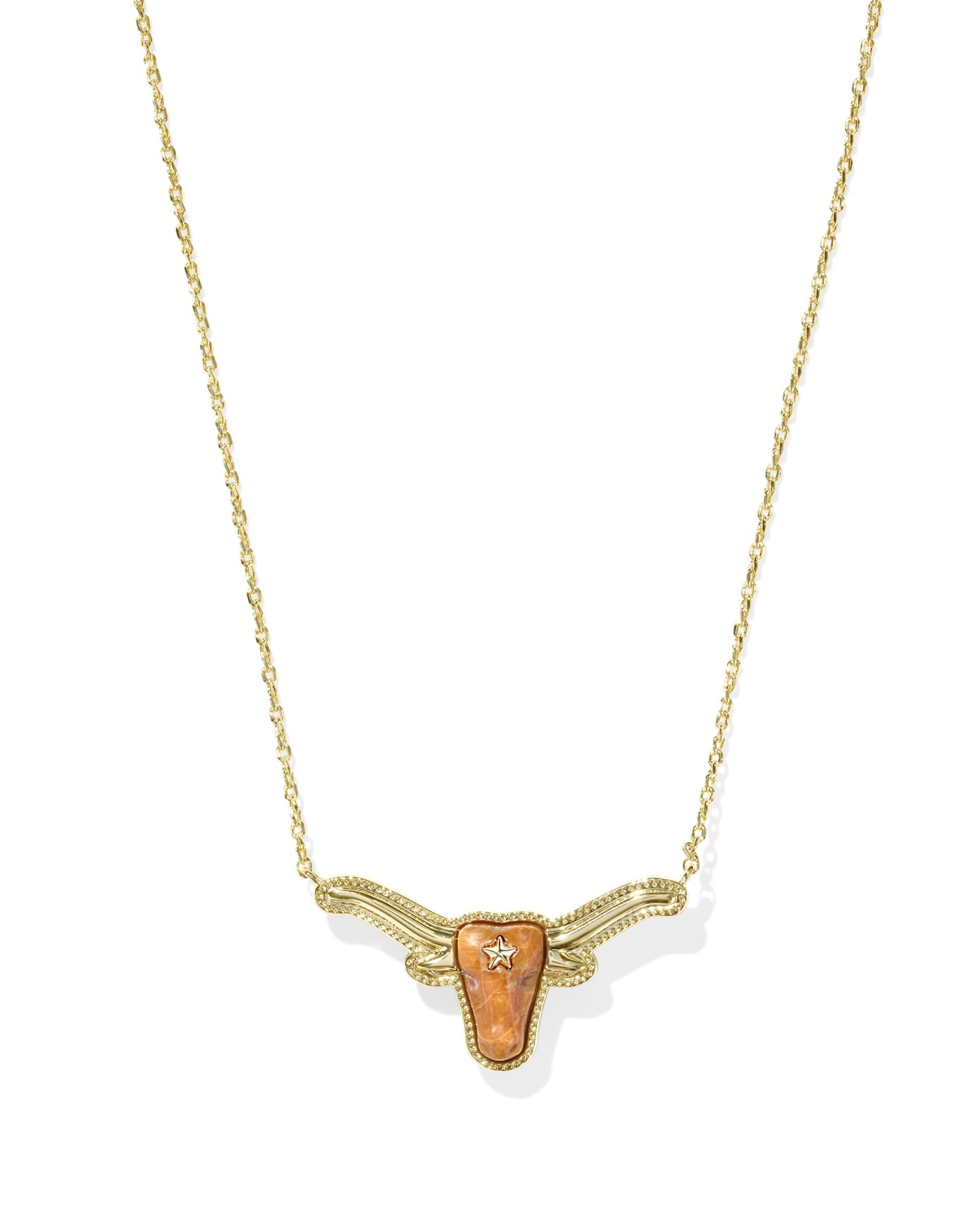 Longhorn Gold Short Pendant Necklace
